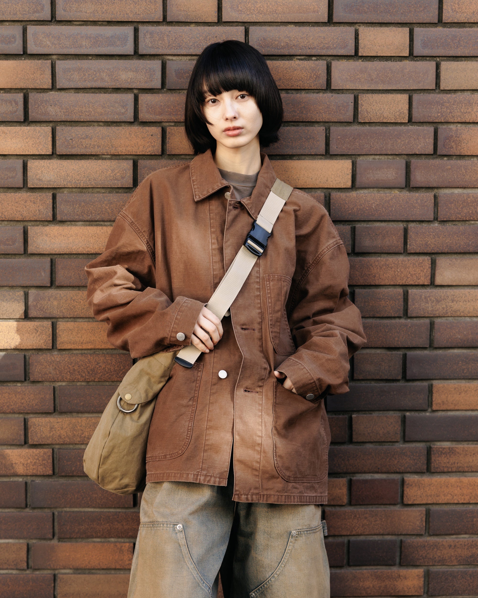 【2.4 WED 20:00- IN STOCK】VINTAGE EFFECT P-41 JACKET (BROWN)