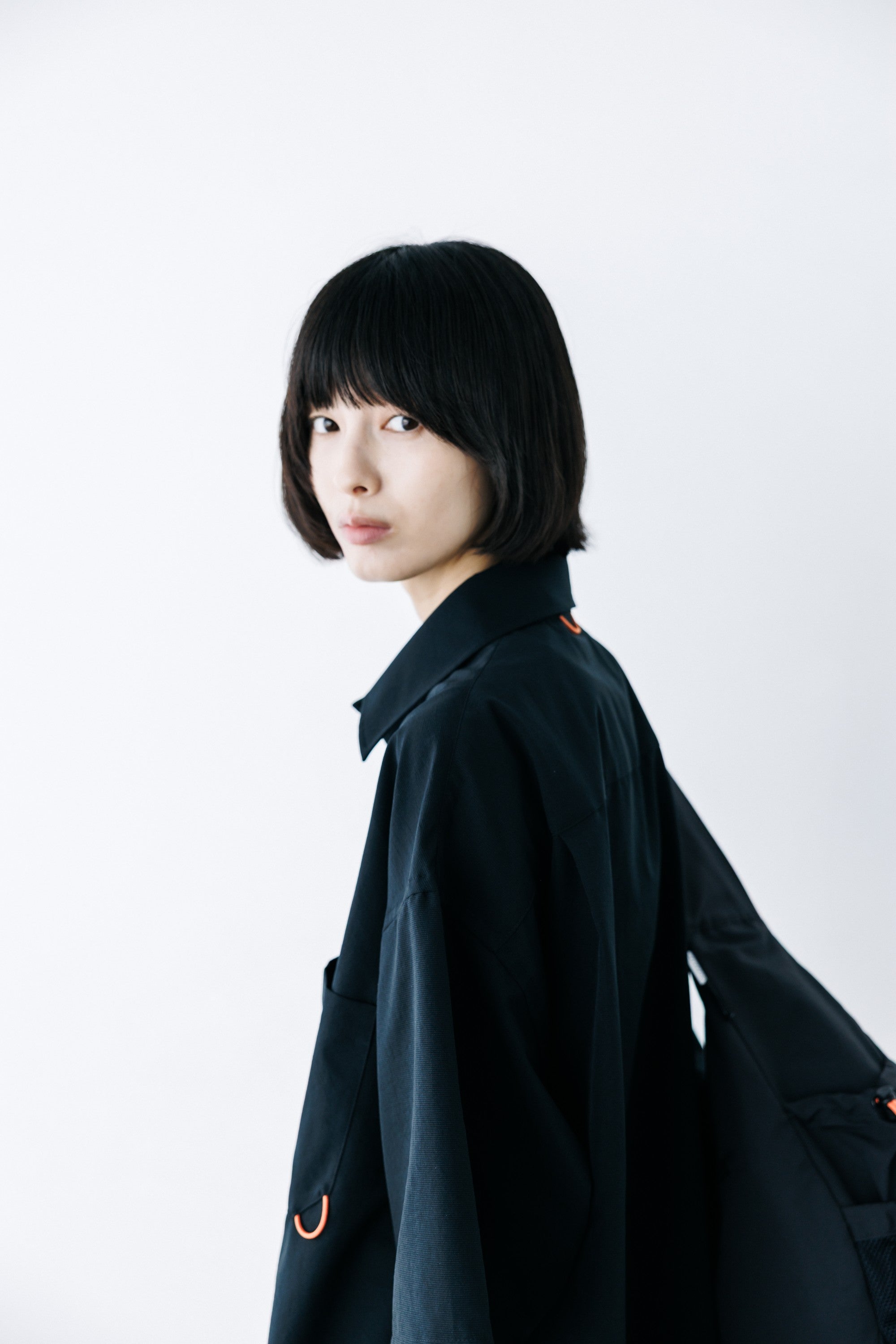 【8.22 SAT 20:00- IN STOCK】“C”COOLDOTS® MINI RIPSTOP CITY UNIFORM S/S SHIRT (BLACK×ORANGE)