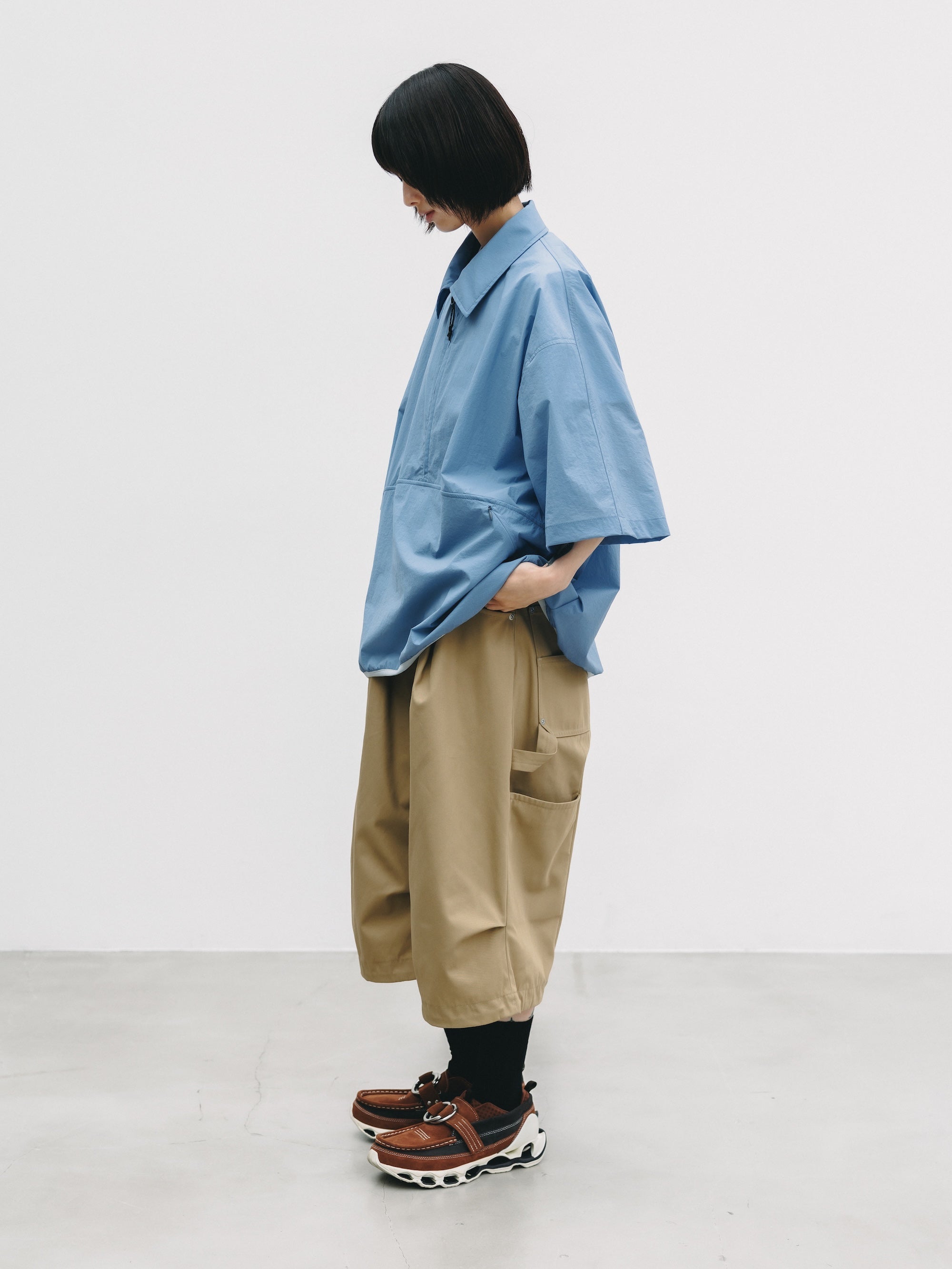 【6.20 SAT 20:00- IN STOCK】HALF ZIP TRAIL S/S SHIRT (SAX BLUE)