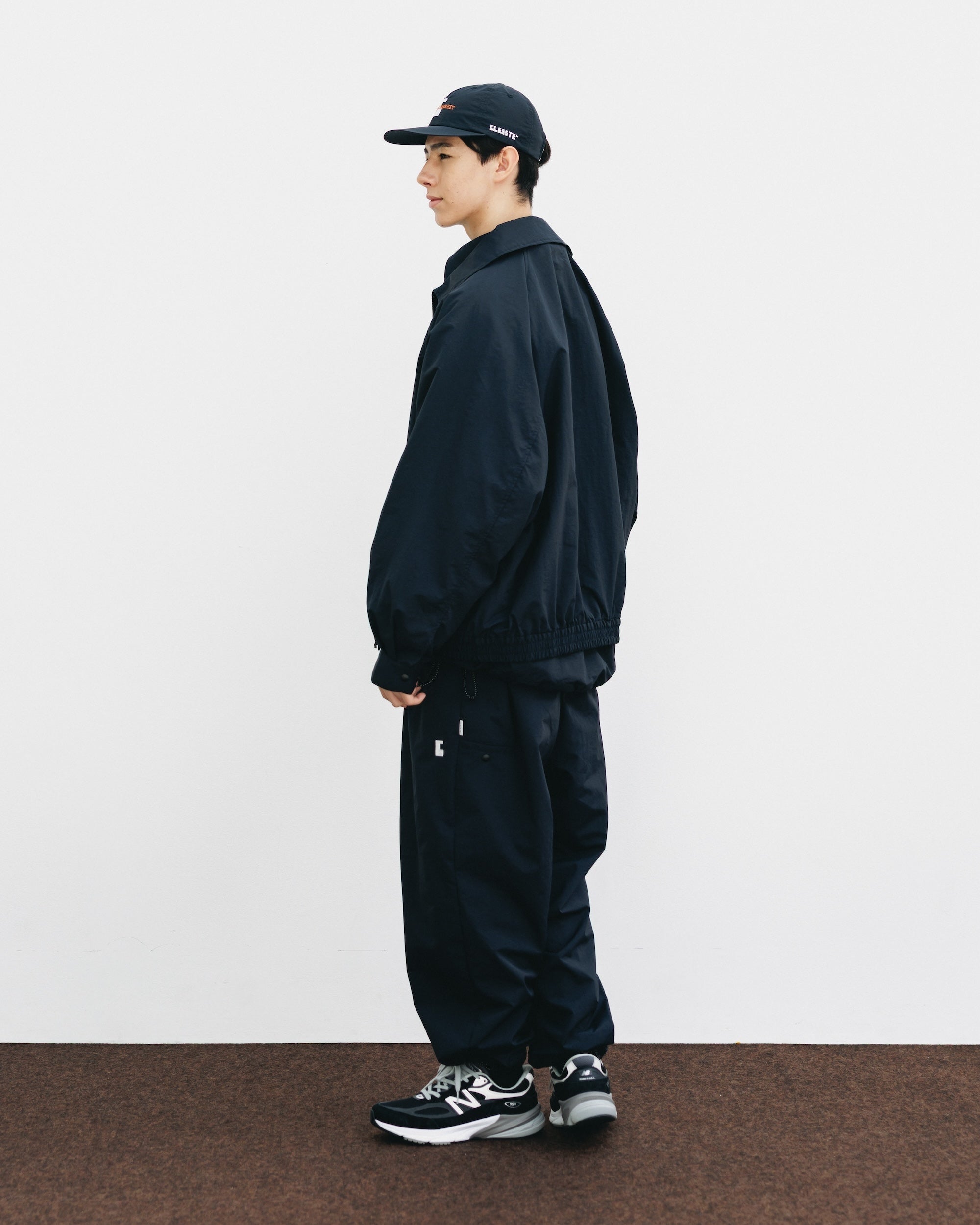 【10.15 WED 20:00- IN STOCK】WATER REPELLENT NYLON CITY UNIFORM WIDE TAPERED PANTS FOR YGM (BLACK×WHITE)