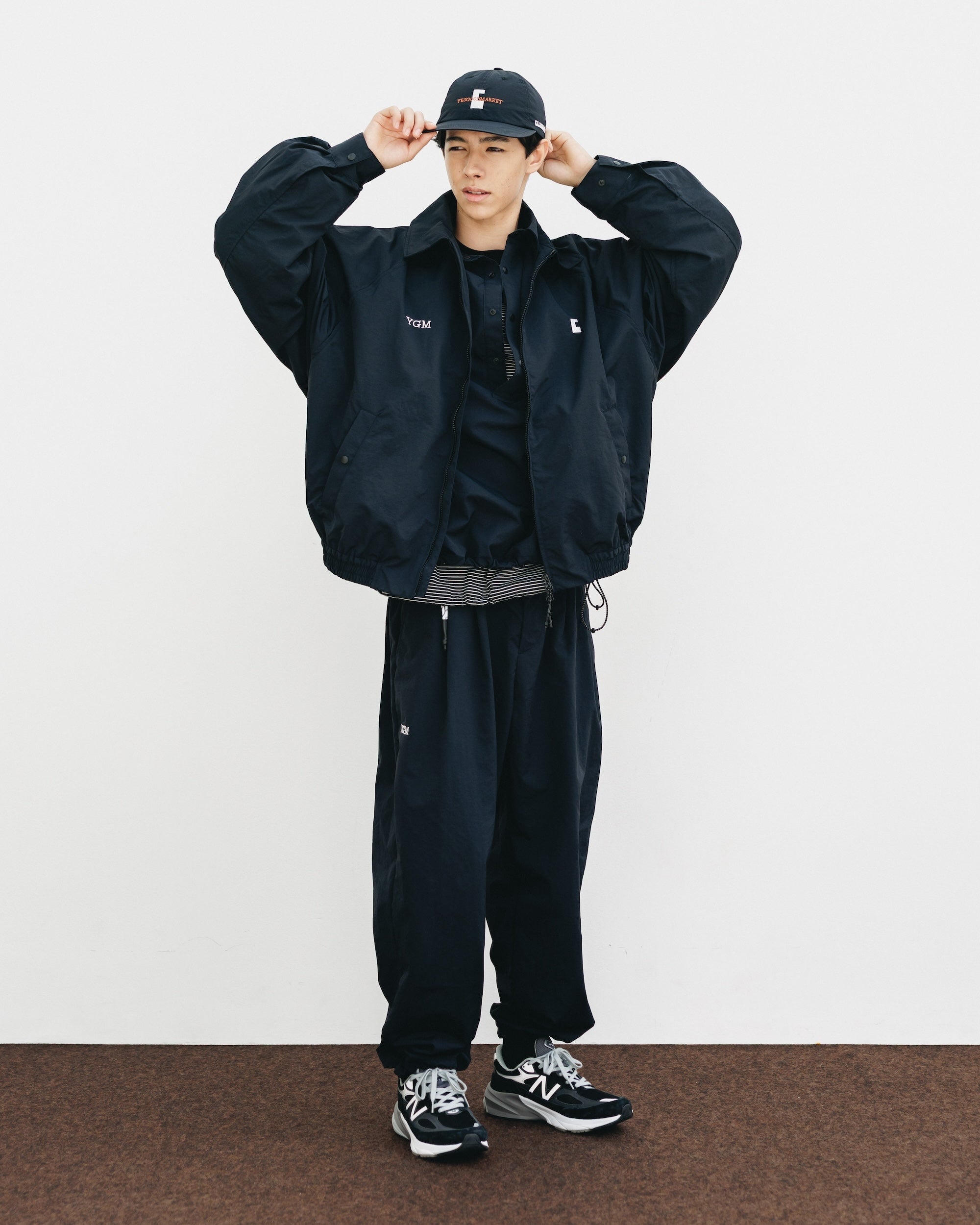 【10.15 WED 20:00- IN STOCK】WATER REPELLENT NYLON CITY UNIFORM UTILITY JACKET FOR YGM (BLACK×WHITE)