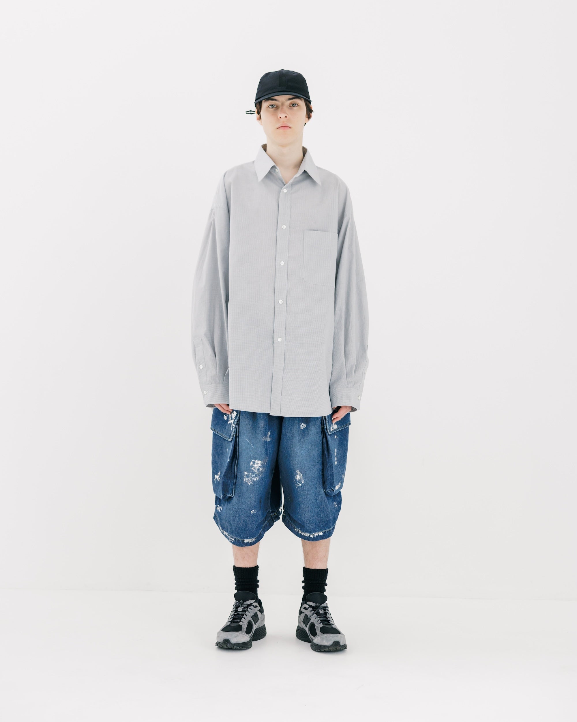 MINI PLAID CLASSIC CITY L/S SHIRT (GRAY)
