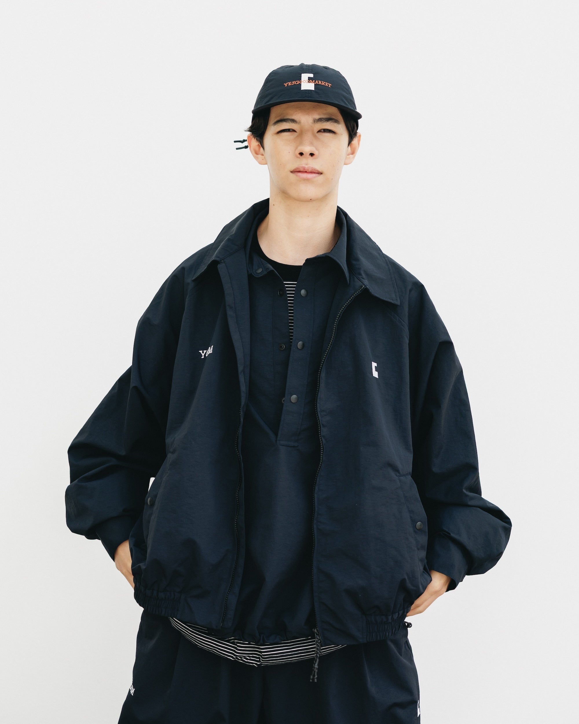 【10.15 WED 20:00- IN STOCK】WATER REPELLENT NYLON CITY UNIFORM UTILITY JACKET FOR YGM (BLACK×WHITE)