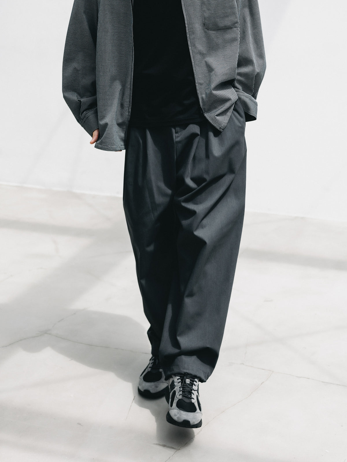 【9.19 SAT 20:00- IN STOCK】T/C GABARDINE CITY UNIFORM WIDE TAPERED PANTS (GRAY)
