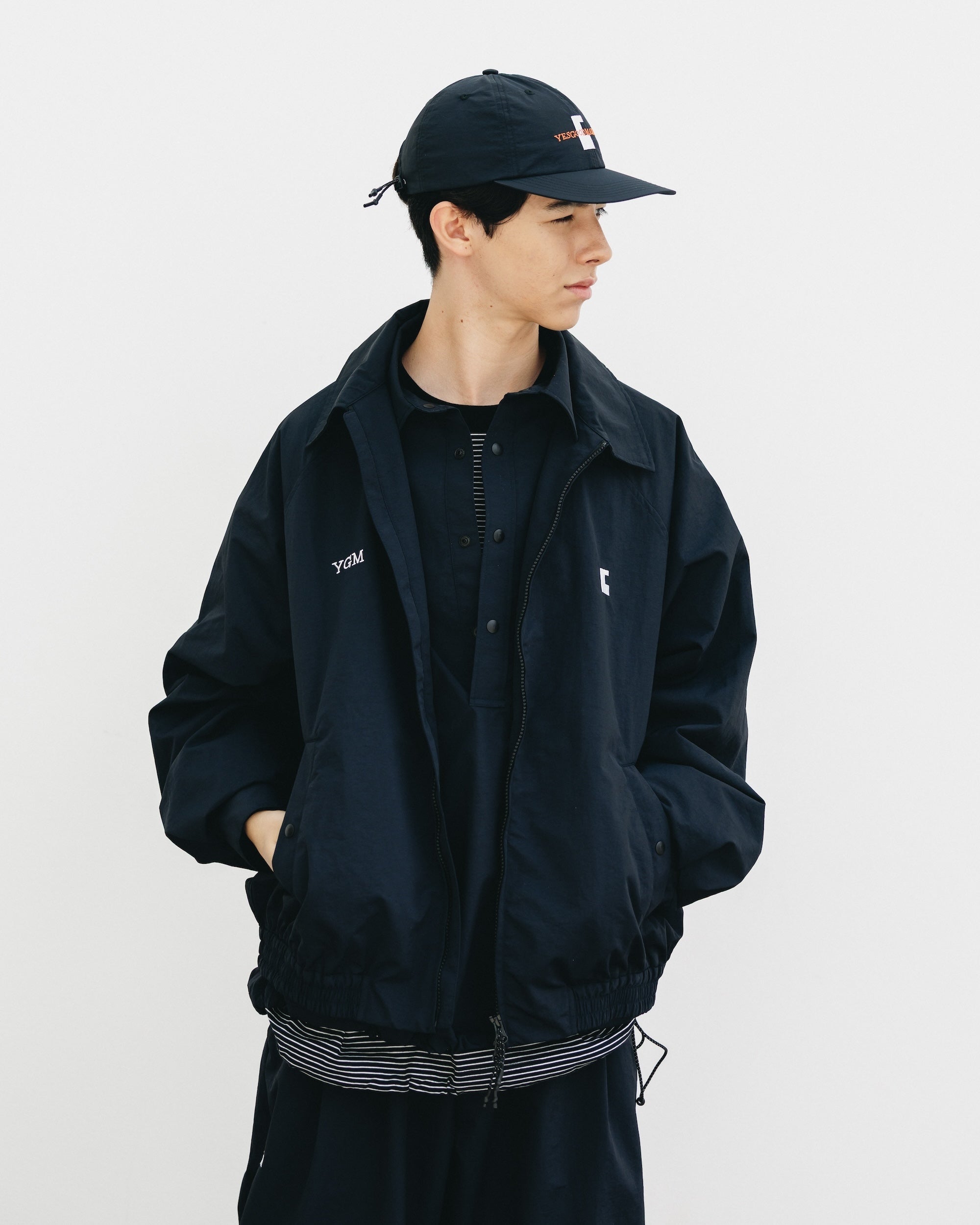 【10.15 WED 20:00- IN STOCK】WATER REPELLENT NYLON CITY UNIFORM UTILITY JACKET FOR YGM (BLACK×WHITE)