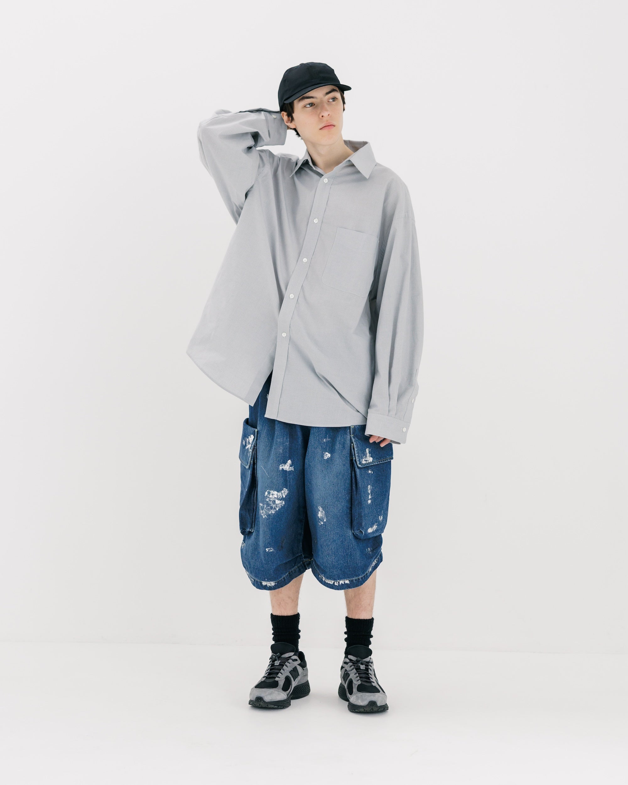 MINI PLAID CLASSIC CITY L/S SHIRT (GRAY)