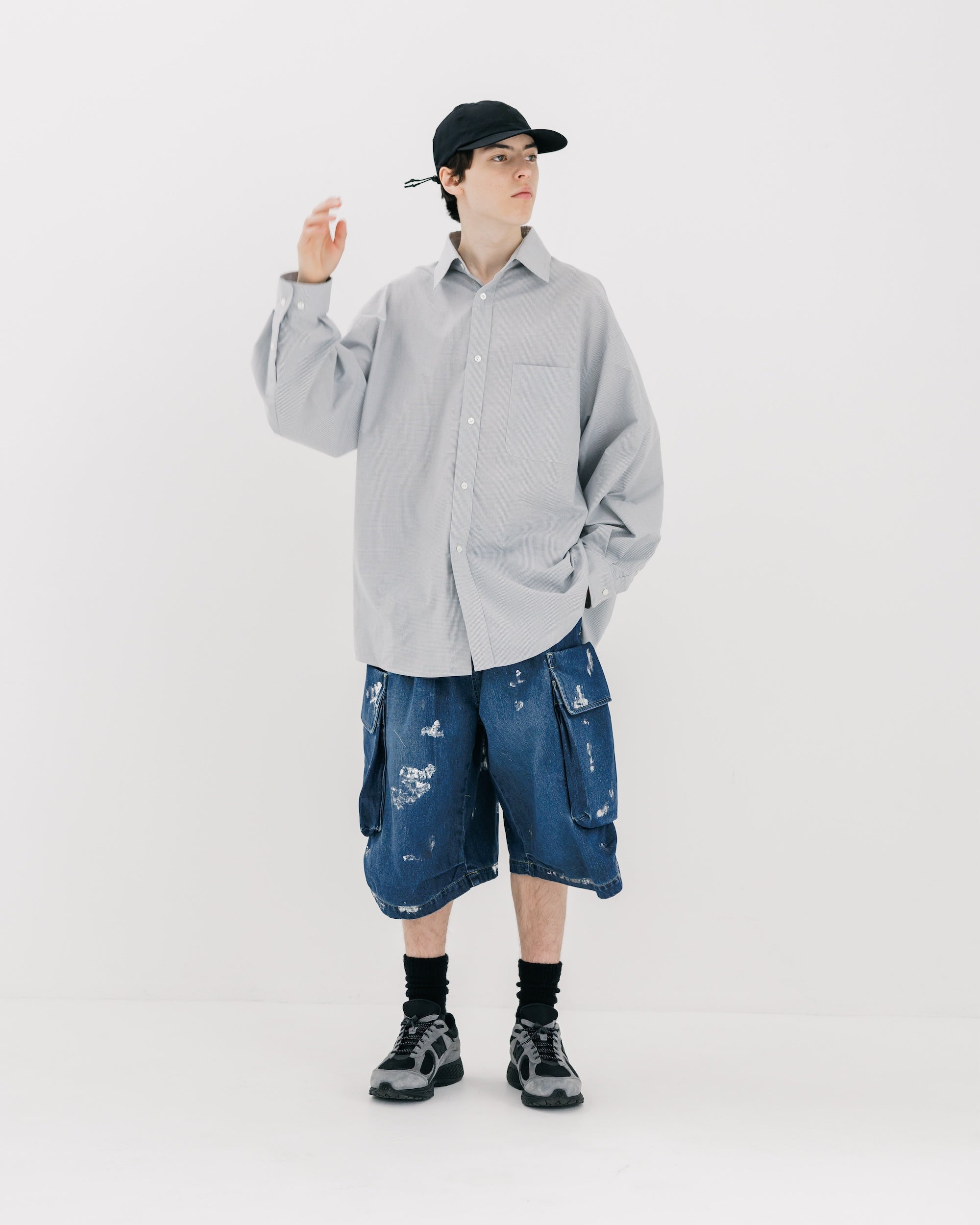 MINI PLAID CLASSIC CITY L/S SHIRT (GRAY)