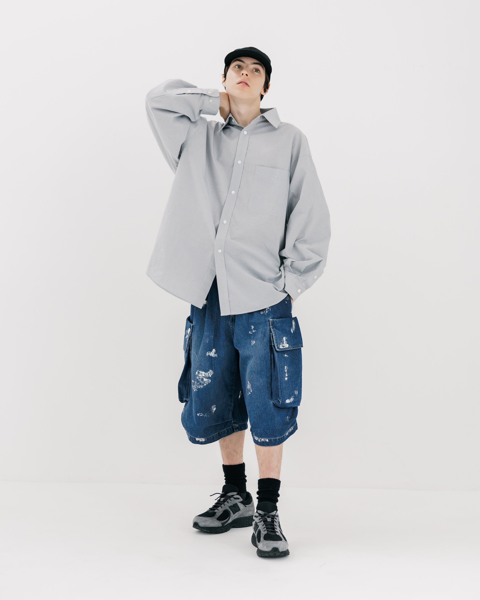 MINI PLAID CLASSIC CITY L/S SHIRT (GRAY)
