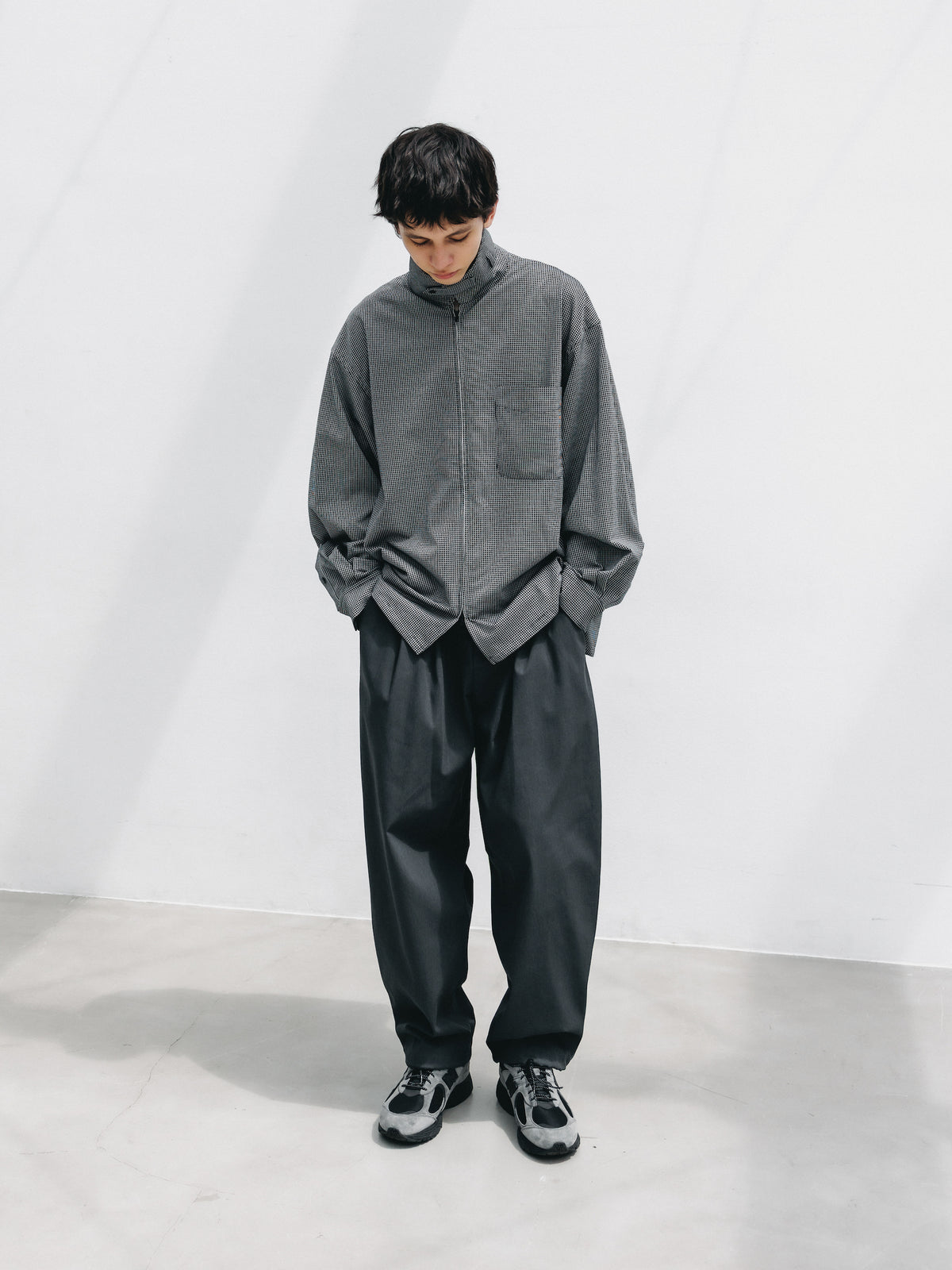 【9.19 SAT 20:00- IN STOCK】T/C GABARDINE CITY UNIFORM WIDE TAPERED PANTS (GRAY)