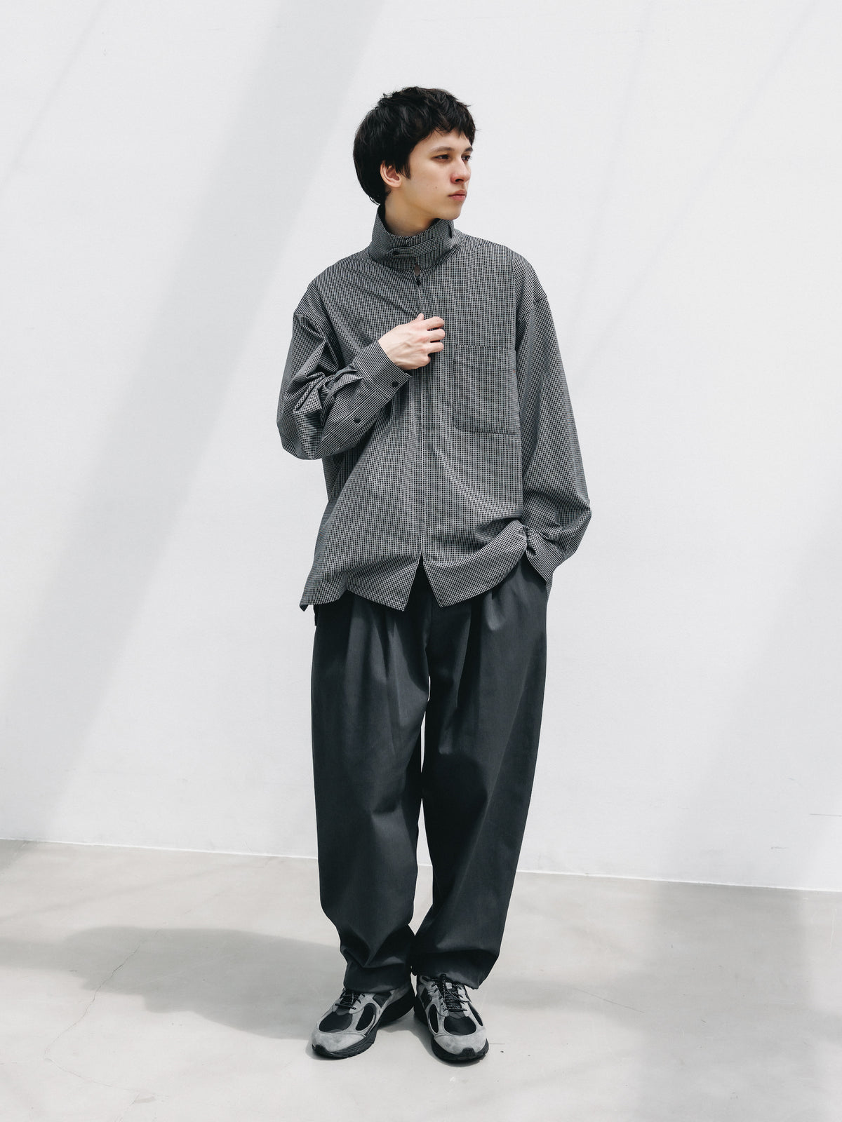 【9.19 SAT 20:00- IN STOCK】T/C GABARDINE CITY UNIFORM WIDE TAPERED PANTS (GRAY)
