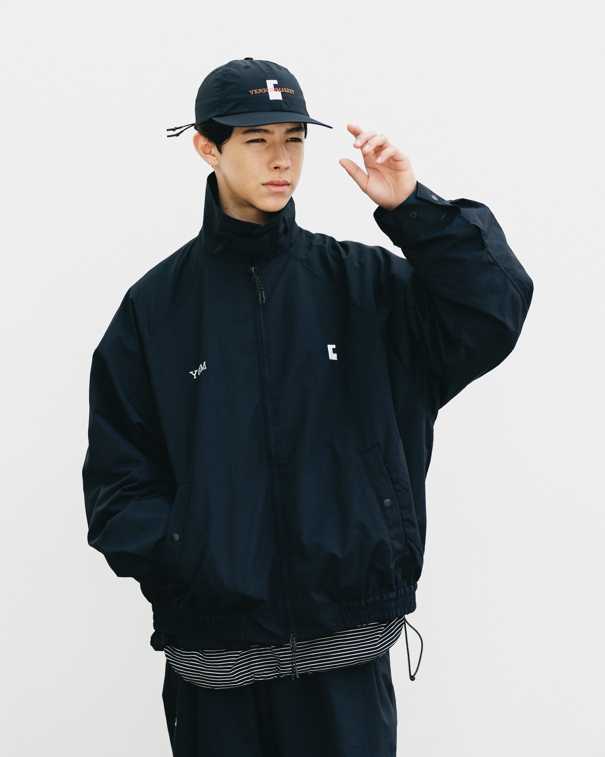 【10.15 WED 20:00- IN STOCK】WATER REPELLENT NYLON CITY UNIFORM UTILITY JACKET FOR YGM (BLACK×WHITE)