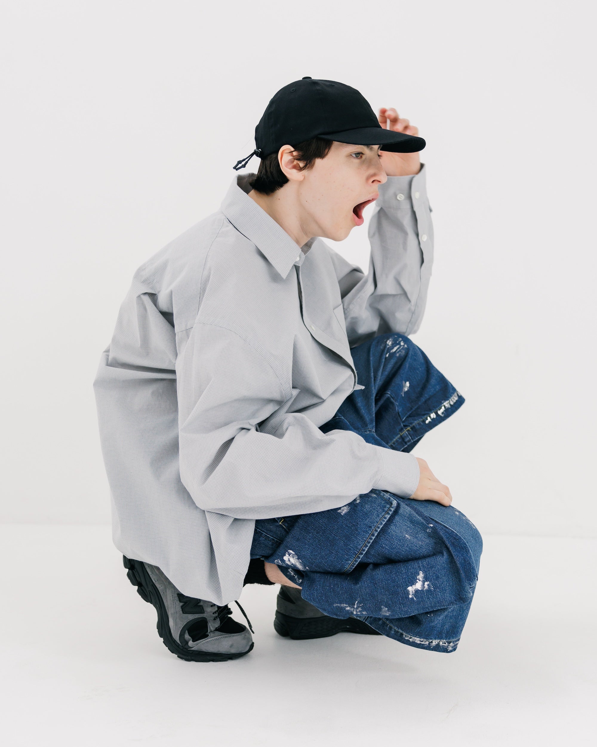 MINI PLAID CLASSIC CITY L/S SHIRT (GRAY)