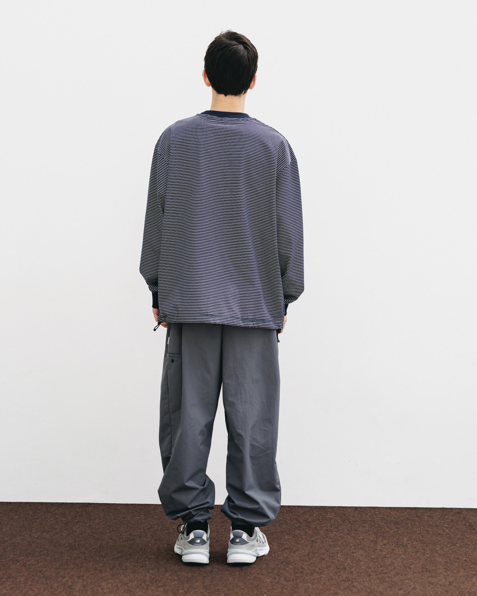 【10.15 WED 20:00- IN STOCK】WATER REPELLENT NYLON CITY UNIFORM WIDE TAPERED PANTS FOR YGM (GRAY×GRAY)