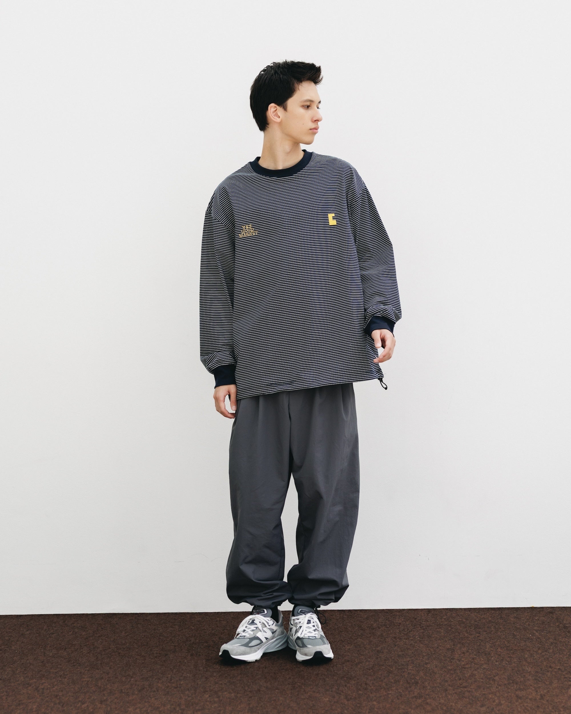 【10.15 WED 20:00- IN STOCK】WATER REPELLENT NYLON CITY UNIFORM WIDE TAPERED PANTS FOR YGM (GRAY×GRAY)