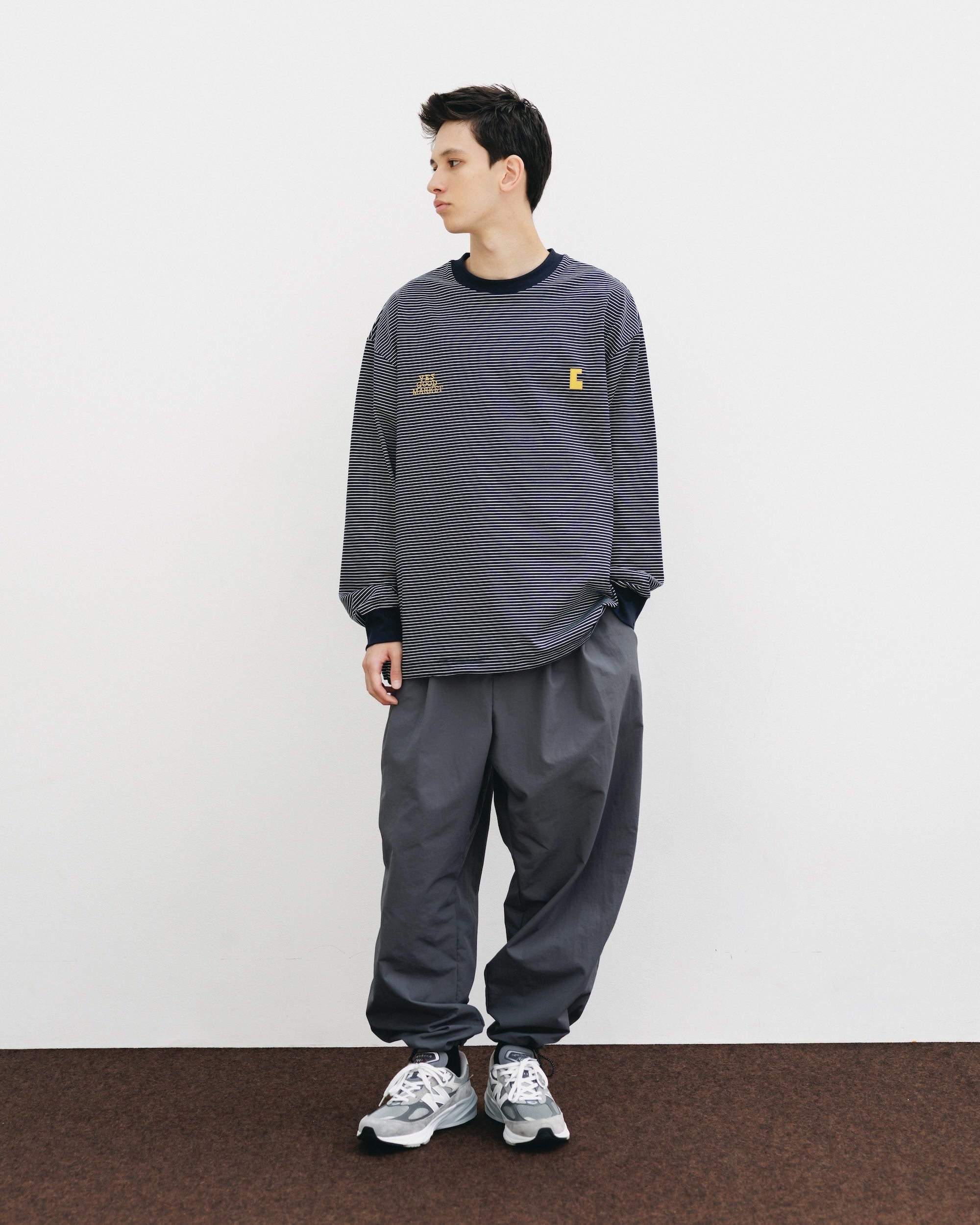 【10.15 WED 20:00- IN STOCK】WATER REPELLENT NYLON CITY UNIFORM WIDE TAPERED PANTS FOR YGM (GRAY×GRAY)