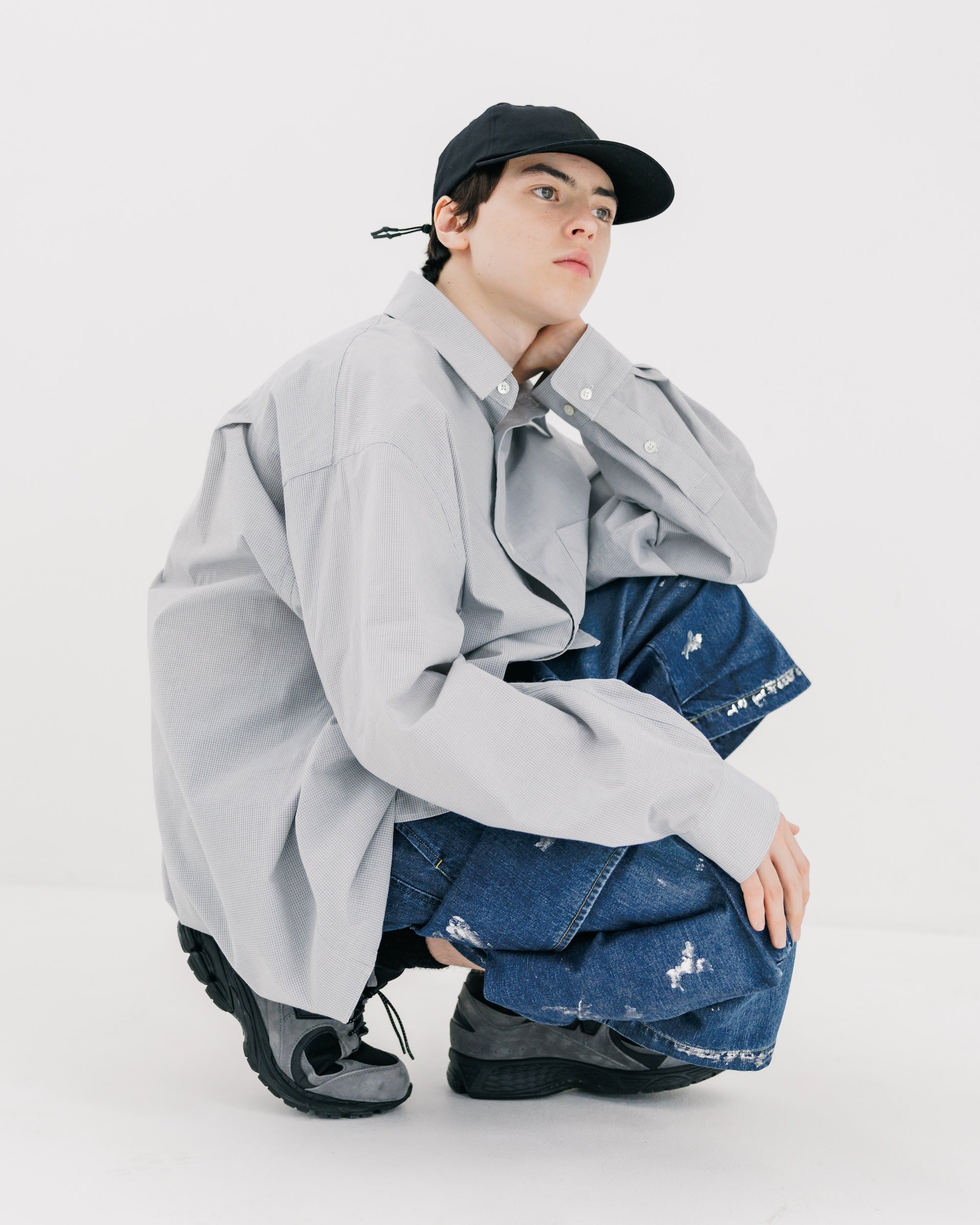 MINI PLAID CLASSIC CITY L/S SHIRT (GRAY)