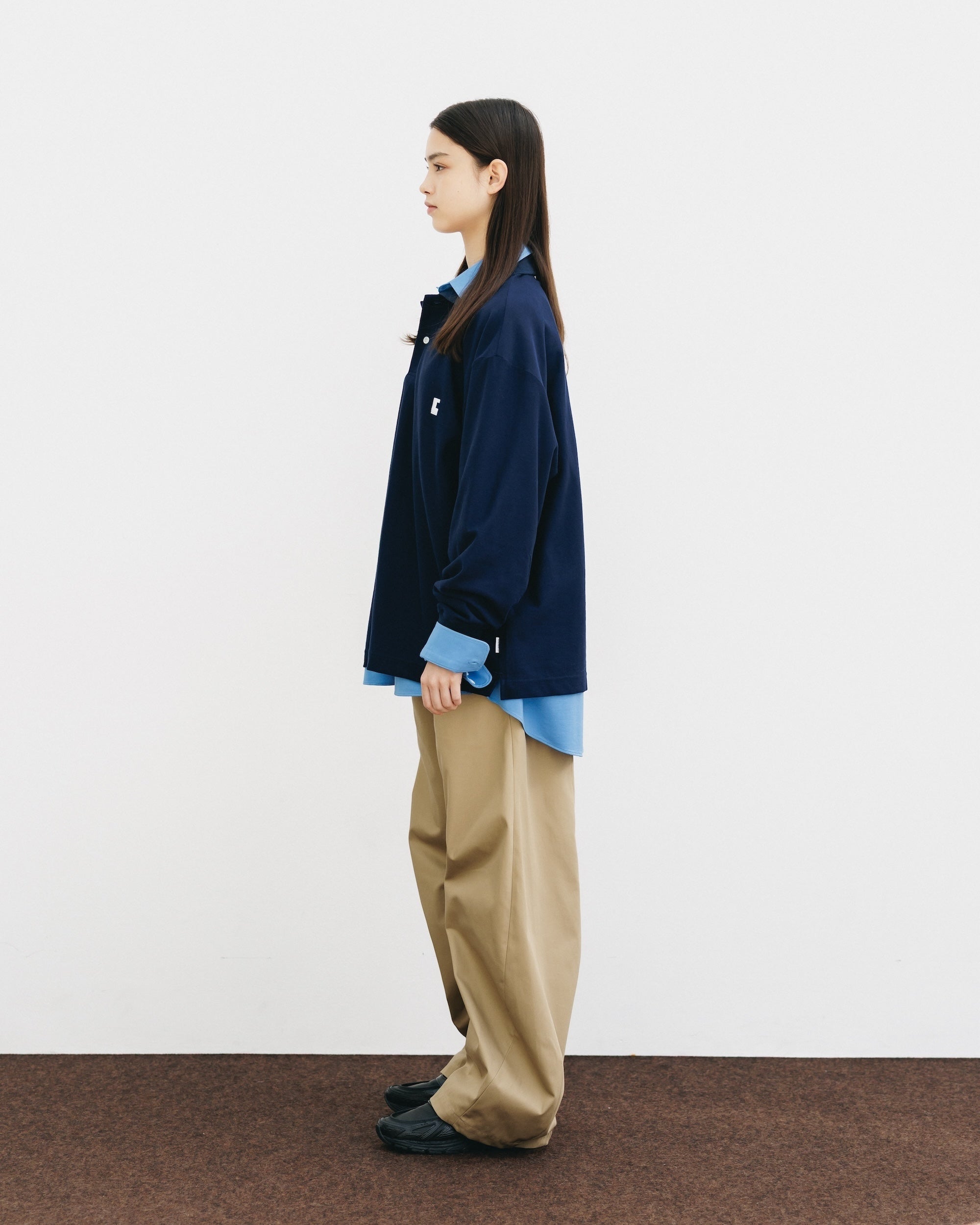 【10.15 WED 20:00- IN STOCK】"C" COTTON CITY L/S POLO SHIRT FOR YGM (NAVY)