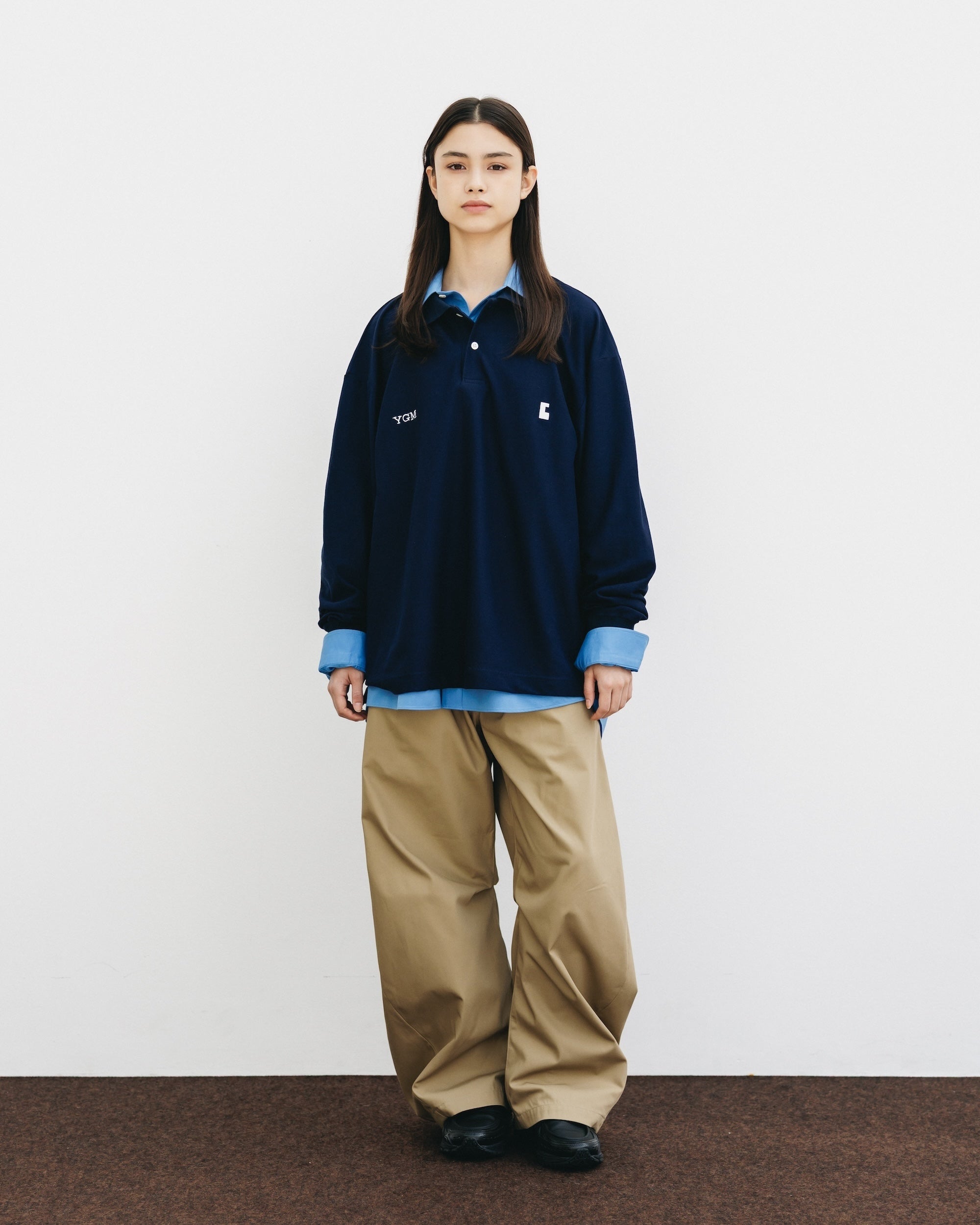 【10.15 WED 20:00- IN STOCK】"C" COTTON CITY L/S POLO SHIRT FOR YGM (NAVY)