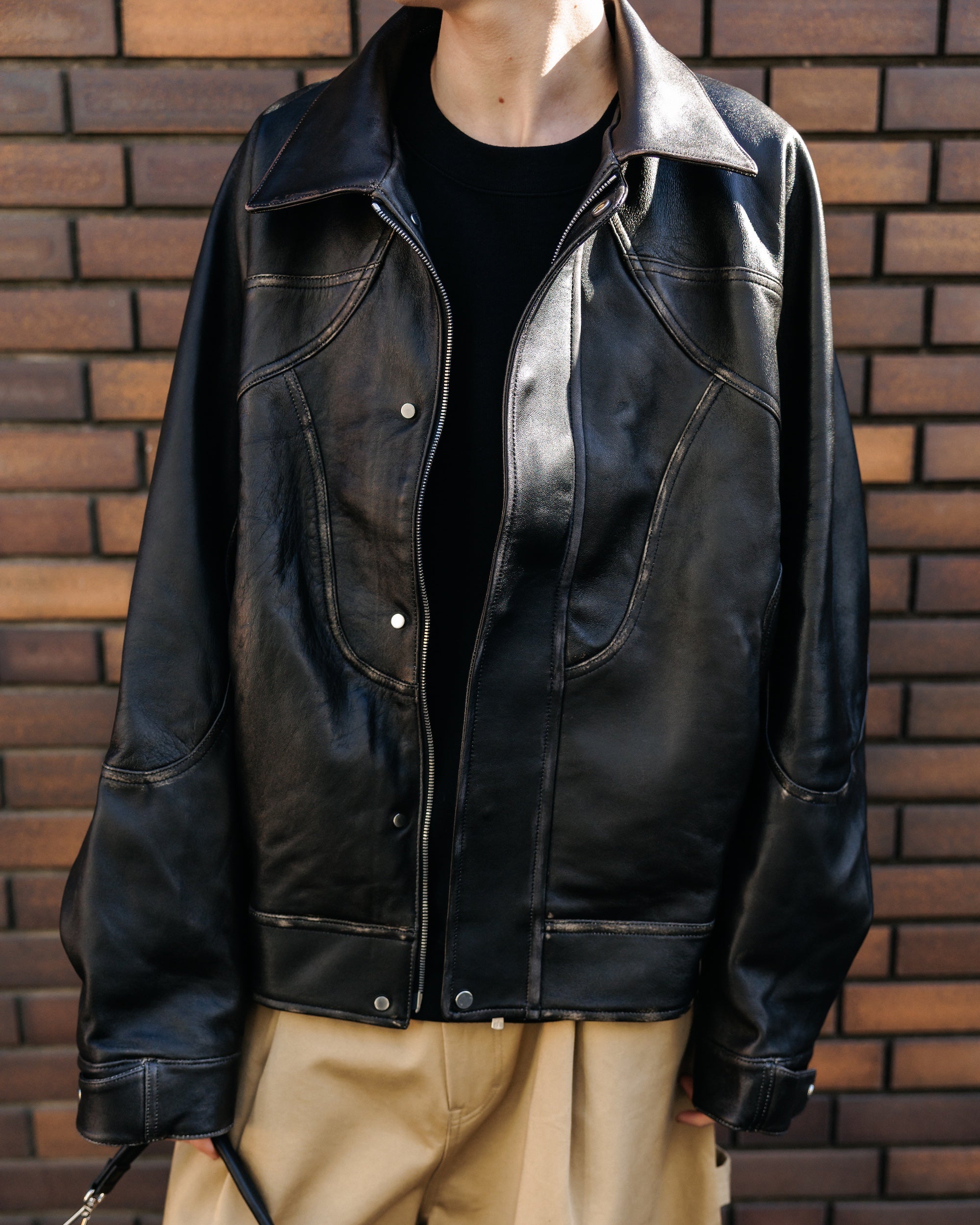 VINTAGE SHEEP LEATHER FUTURE JACKET (BLACK)