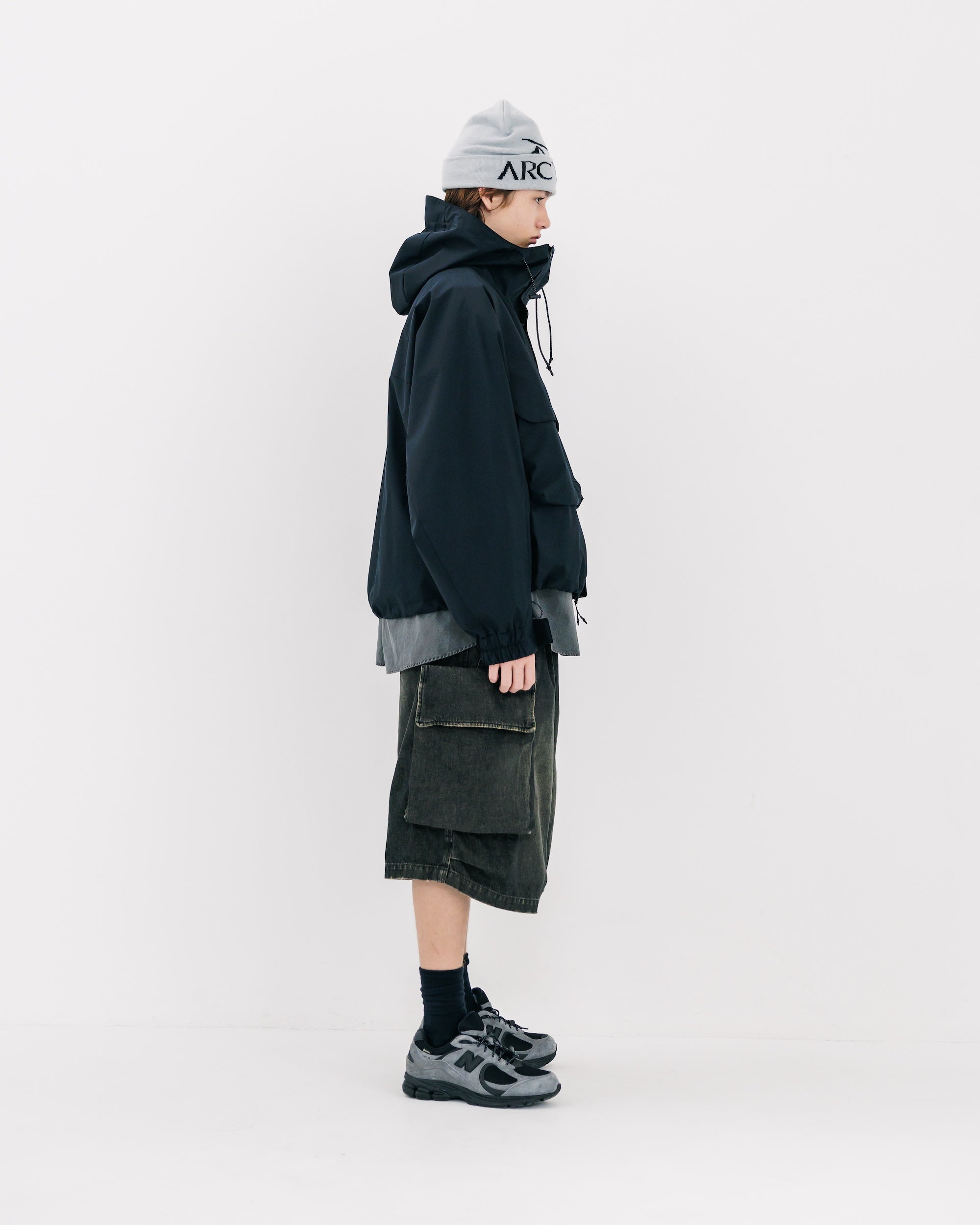 【3.18 WED 20:00- IN STOCK】VINTAGE DYED SELVEDGE DENIM CITY MILITARY HALF PANTS (VINTAGE BLACK)