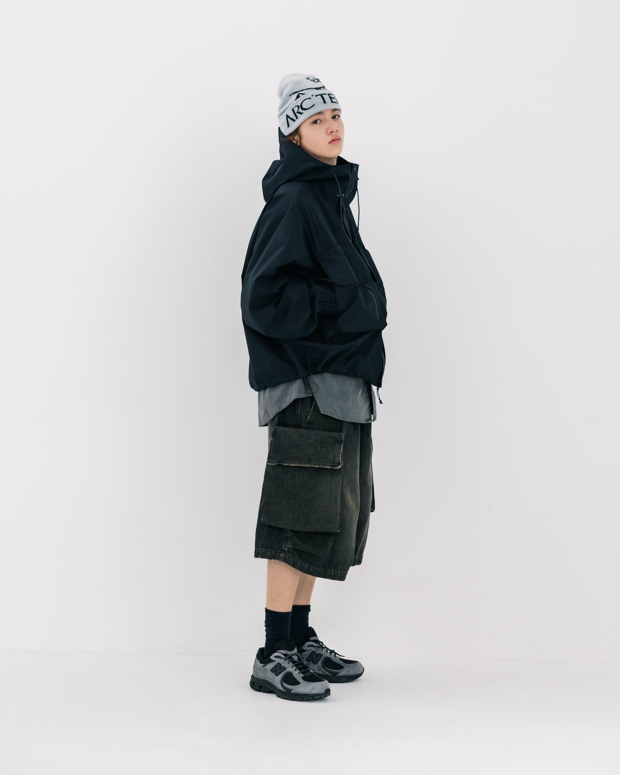 【3.18 WED 20:00- IN STOCK】VINTAGE DYED SELVEDGE DENIM CITY MILITARY HALF PANTS (VINTAGE BLACK)