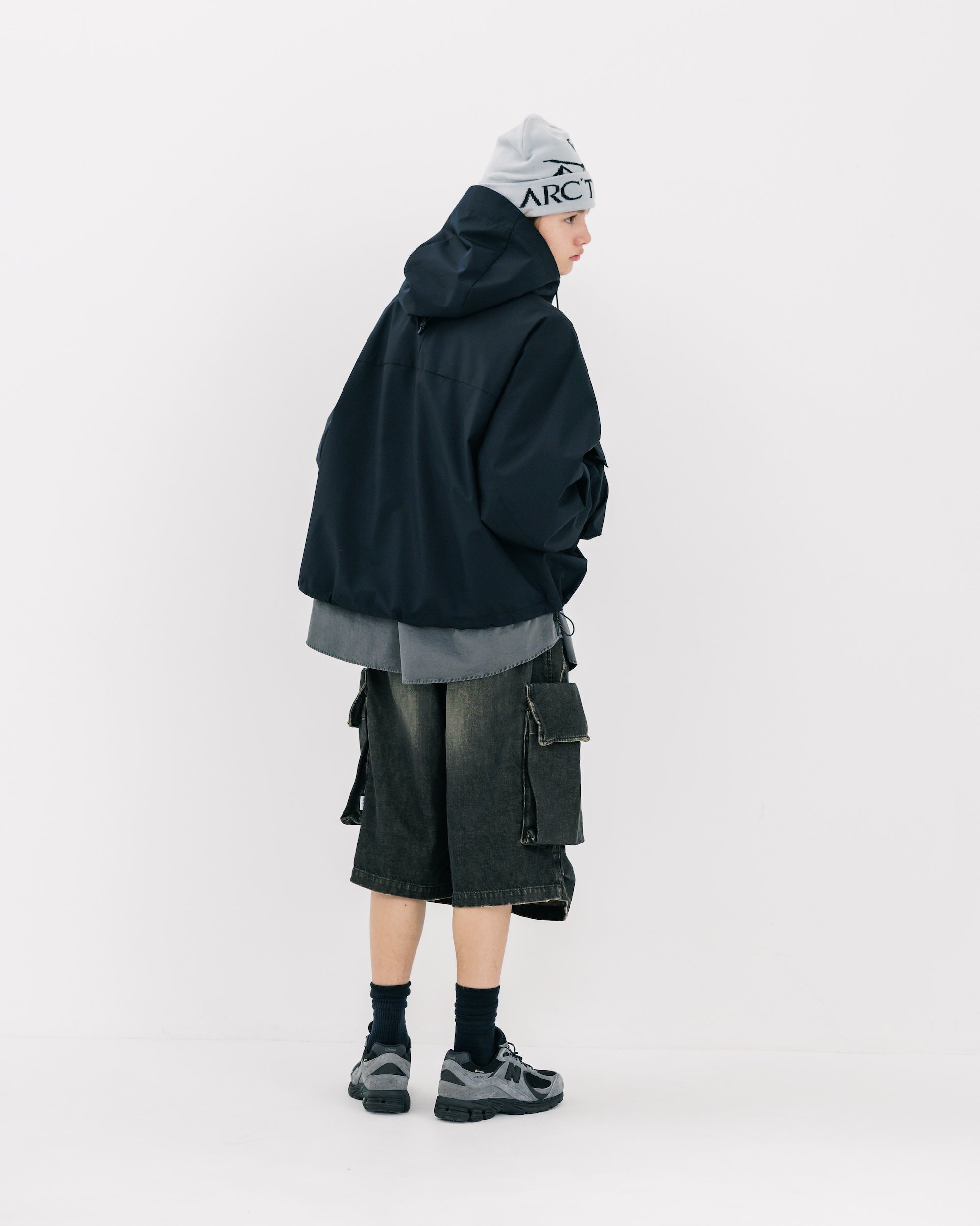 【3.18 WED 20:00- IN STOCK】VINTAGE DYED SELVEDGE DENIM CITY MILITARY HALF PANTS (VINTAGE BLACK)