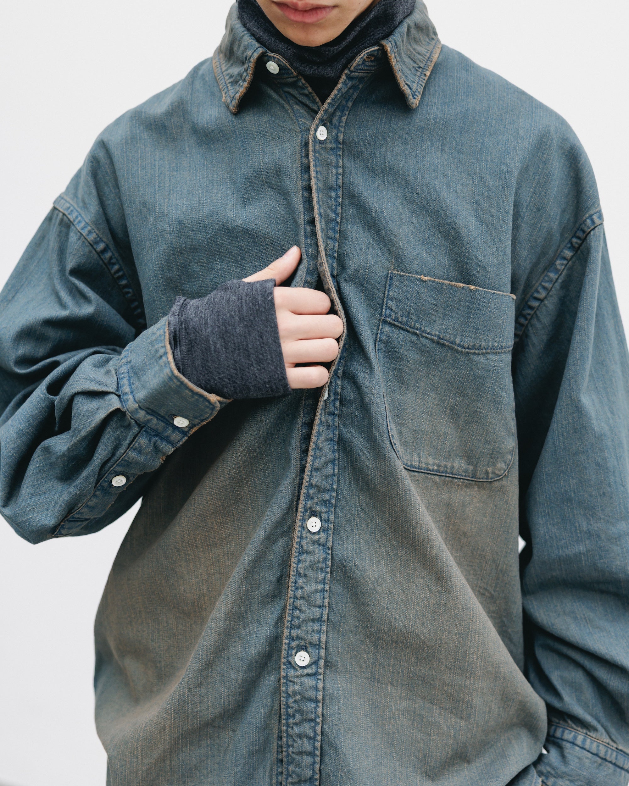 【2.28 SAT 20:00- IN STOCK】DENIM CLASSIC CITY L/S SHIRT (VINTAGE BROWN)