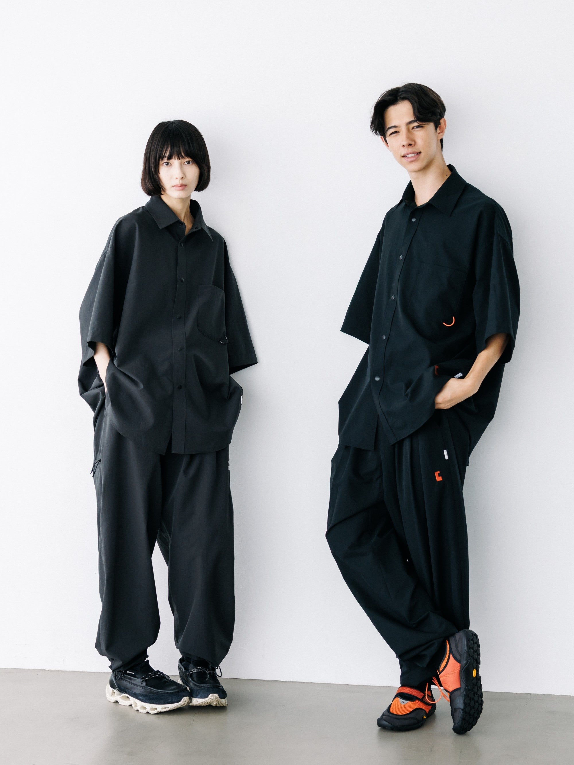 【8.22 SAT 20:00- IN STOCK】“C”COOLDOTS® MINI RIPSTOP CITY UNIFORM WIDE TAPERED PANTS (CHARCOAL×WHITE)