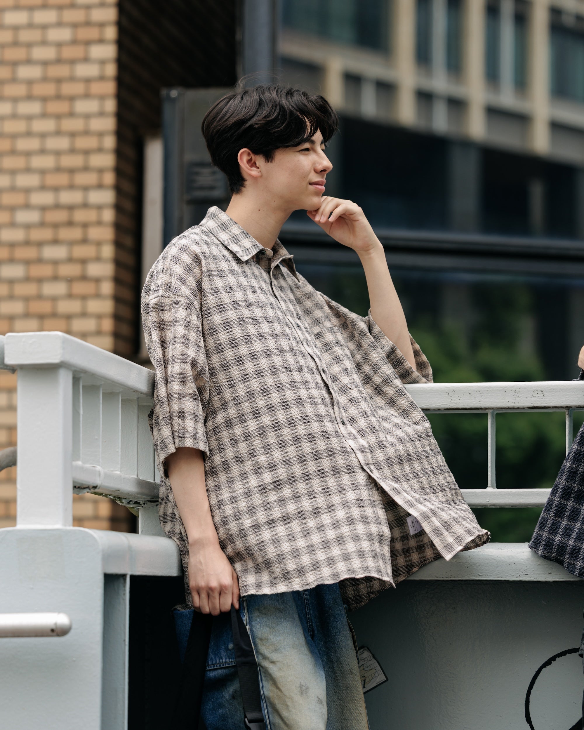 【6.25 WED 20:00- IN STOCK】PLAID SUCKER CLASSIC CITY S/S SHIRT (BEIGE)