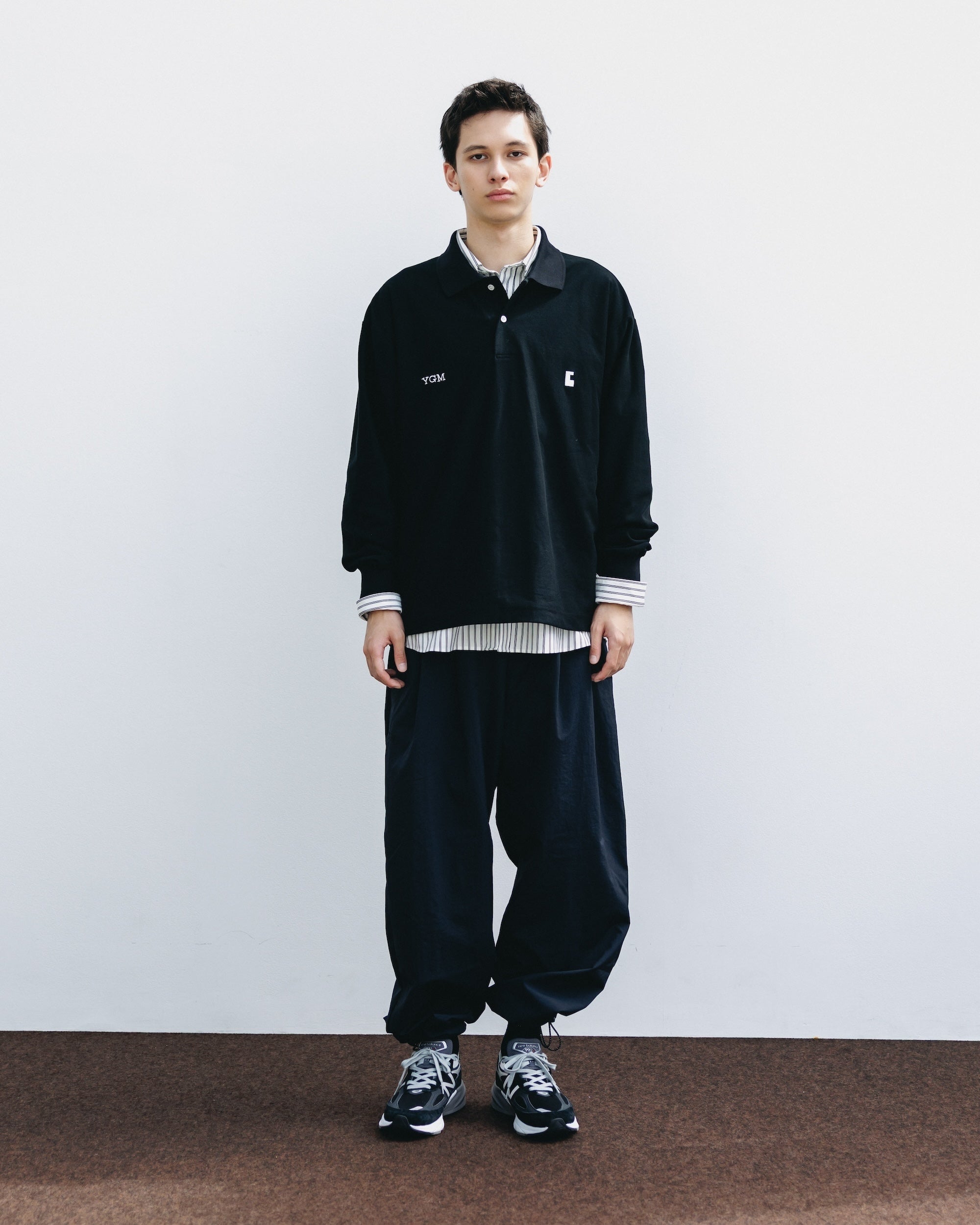 【10.15 WED 20:00- IN STOCK】"C" COTTON CITY L/S POLO SHIRT FOR YGM (BLACK)