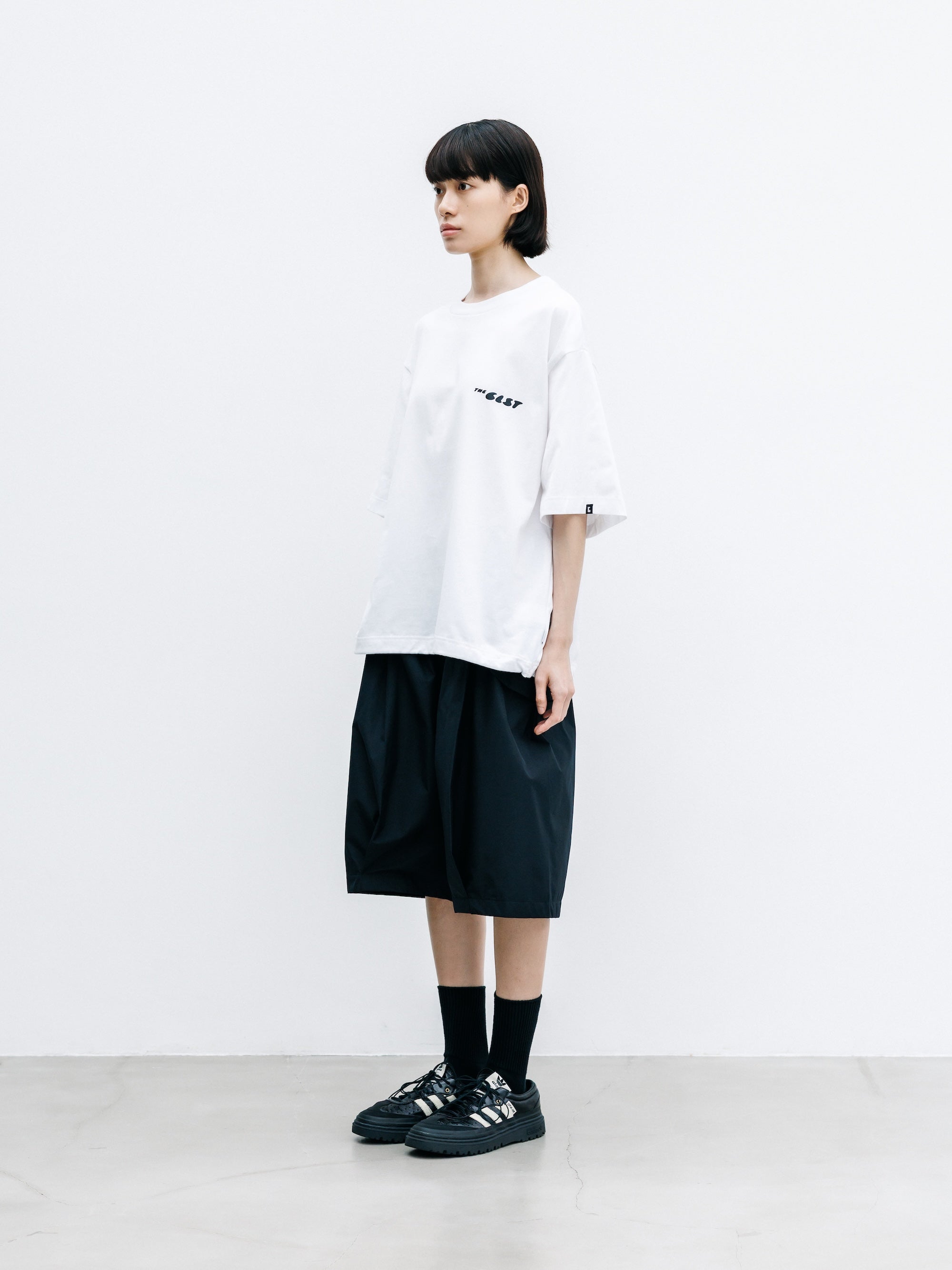 【8.1 SAT 20:00- IN STOCK】"CLST" LOGO PRINT S/S T-SHIRT WITH DRAWSTRINGS (WHITE)