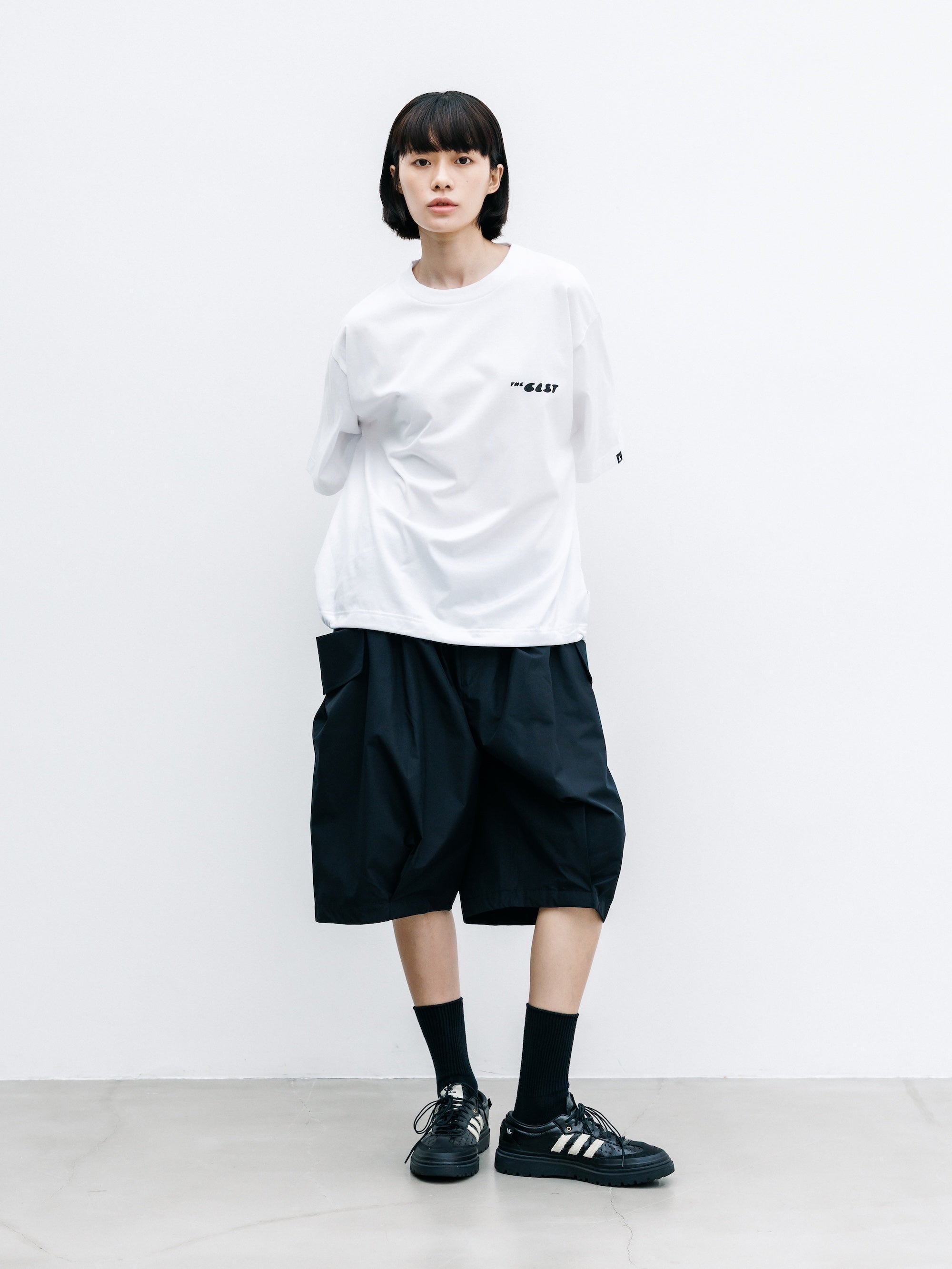 【8.1 SAT 20:00- IN STOCK】"CLST" LOGO PRINT S/S T-SHIRT WITH DRAWSTRINGS (WHITE)