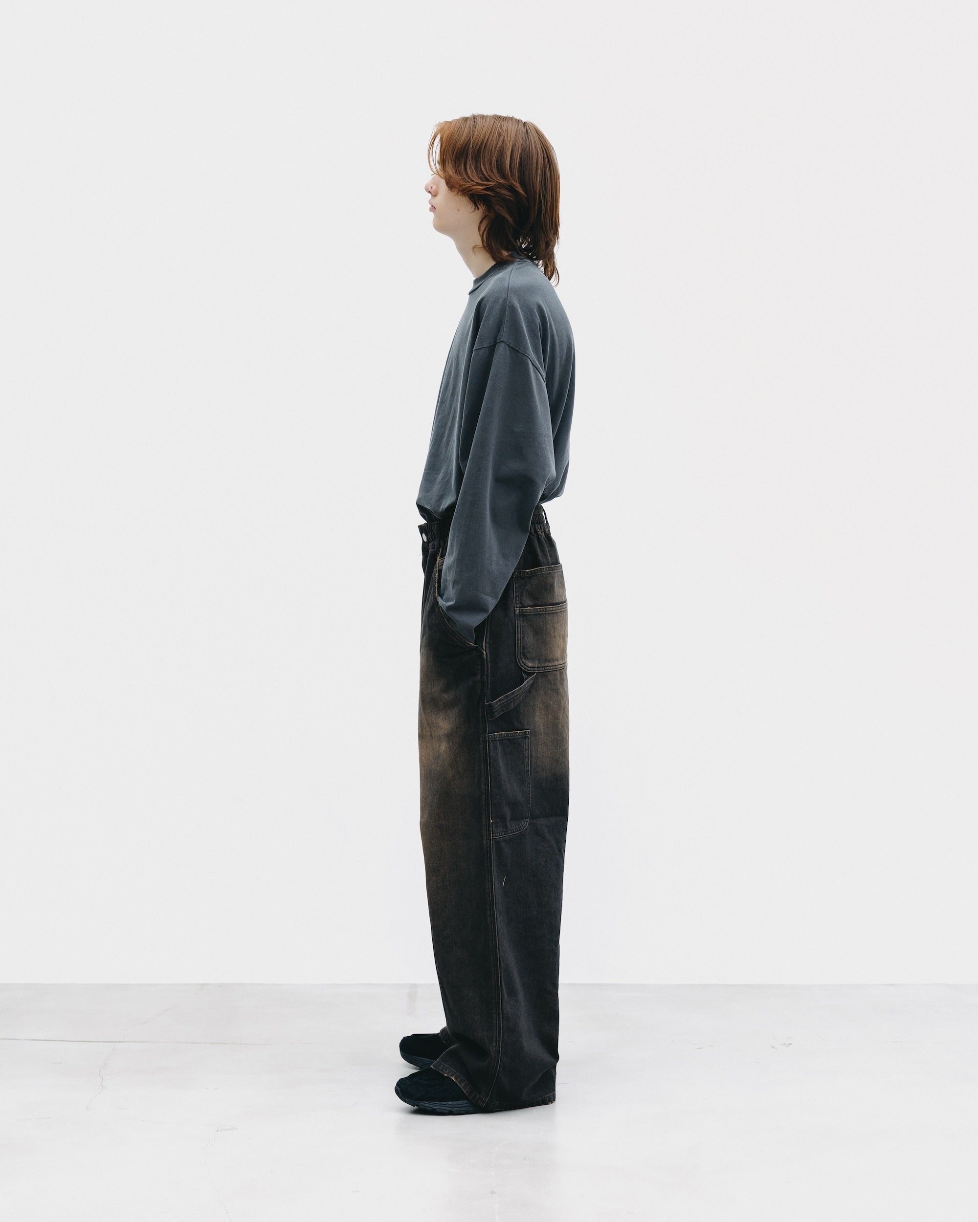 【10.1 WED 20:00- IN STOCK】PIGMENT DYED L/S T-SHIRT WITH DRAWSTRINGS