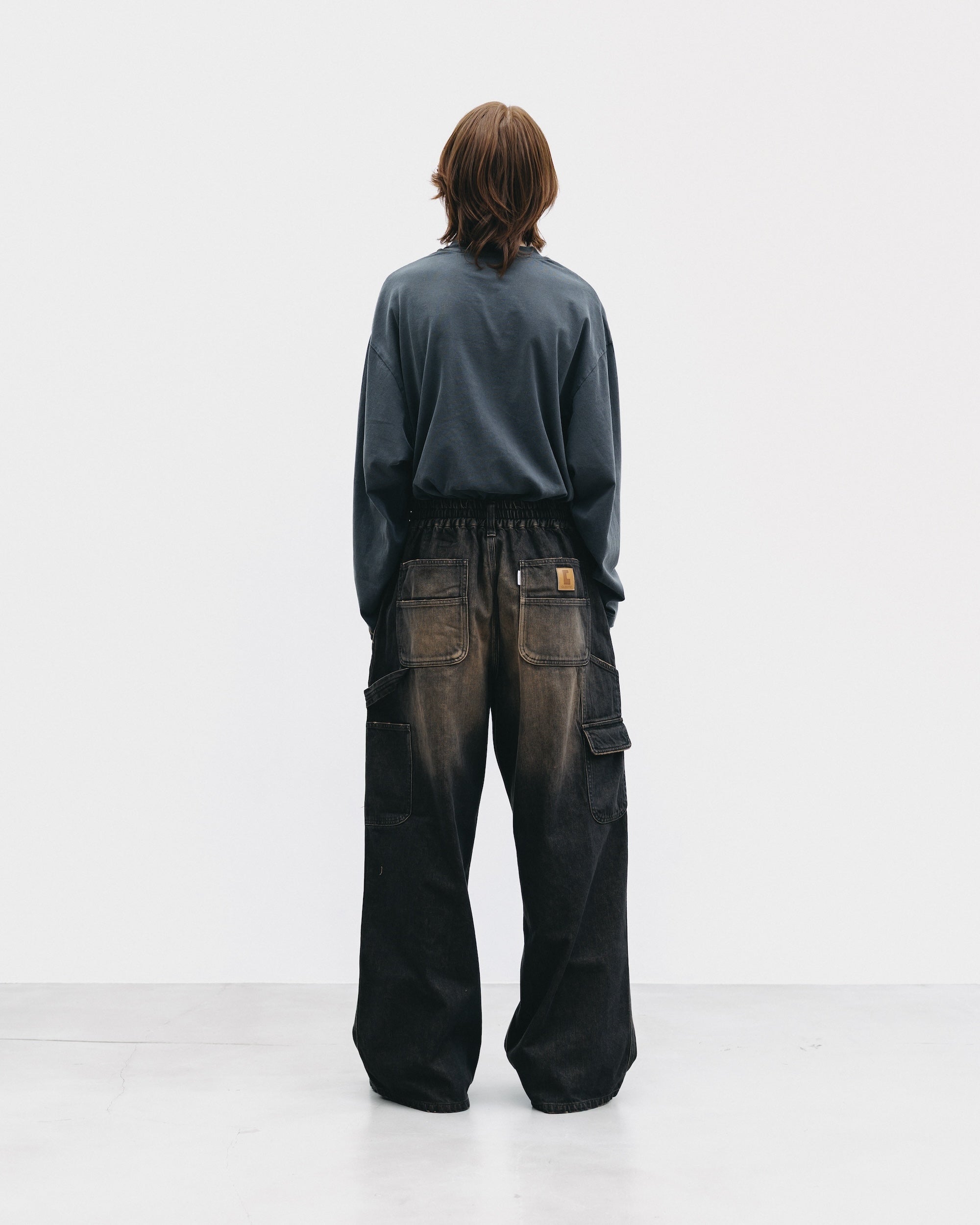 【10.1 WED 20:00- IN STOCK】PIGMENT DYED L/S T-SHIRT WITH DRAWSTRINGS