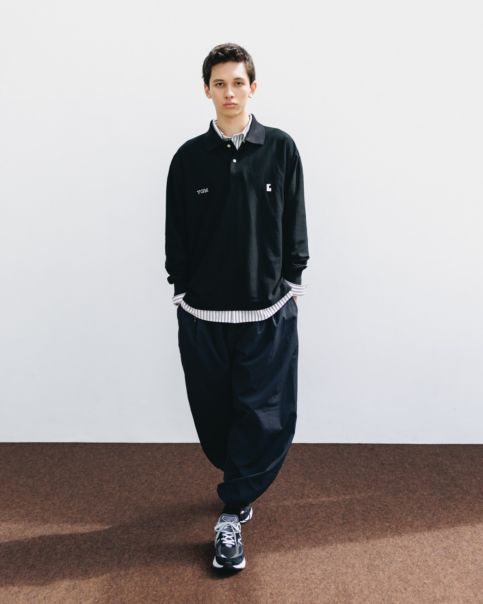 【10.15 WED 20:00- IN STOCK】"C" COTTON CITY L/S POLO SHIRT FOR YGM (BLACK)