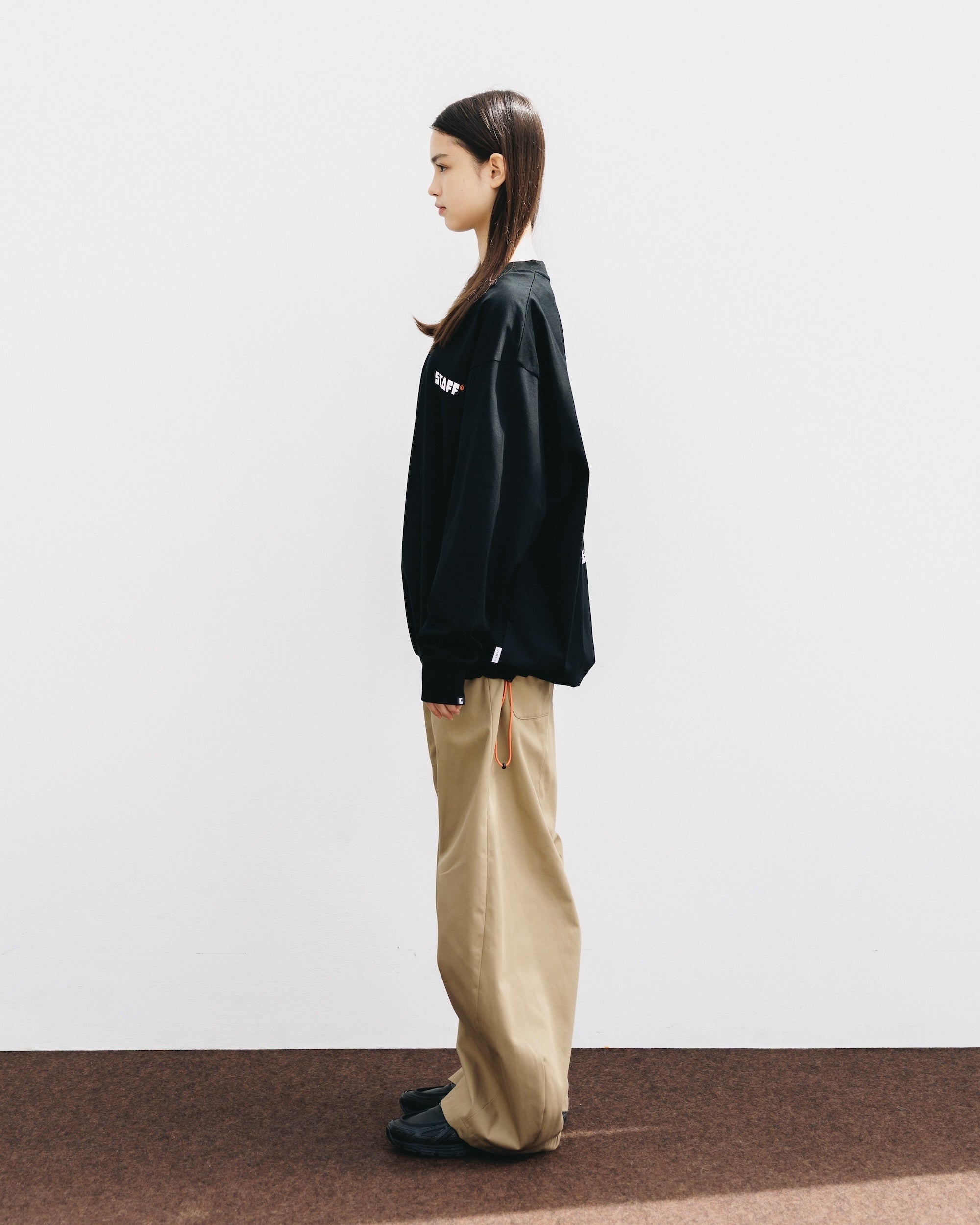 【10.15 WED 20:00- IN STOCK】"C×YGM"STAFF L/S T-SHIRT WITH DRAWSTRINGS (BLACK)