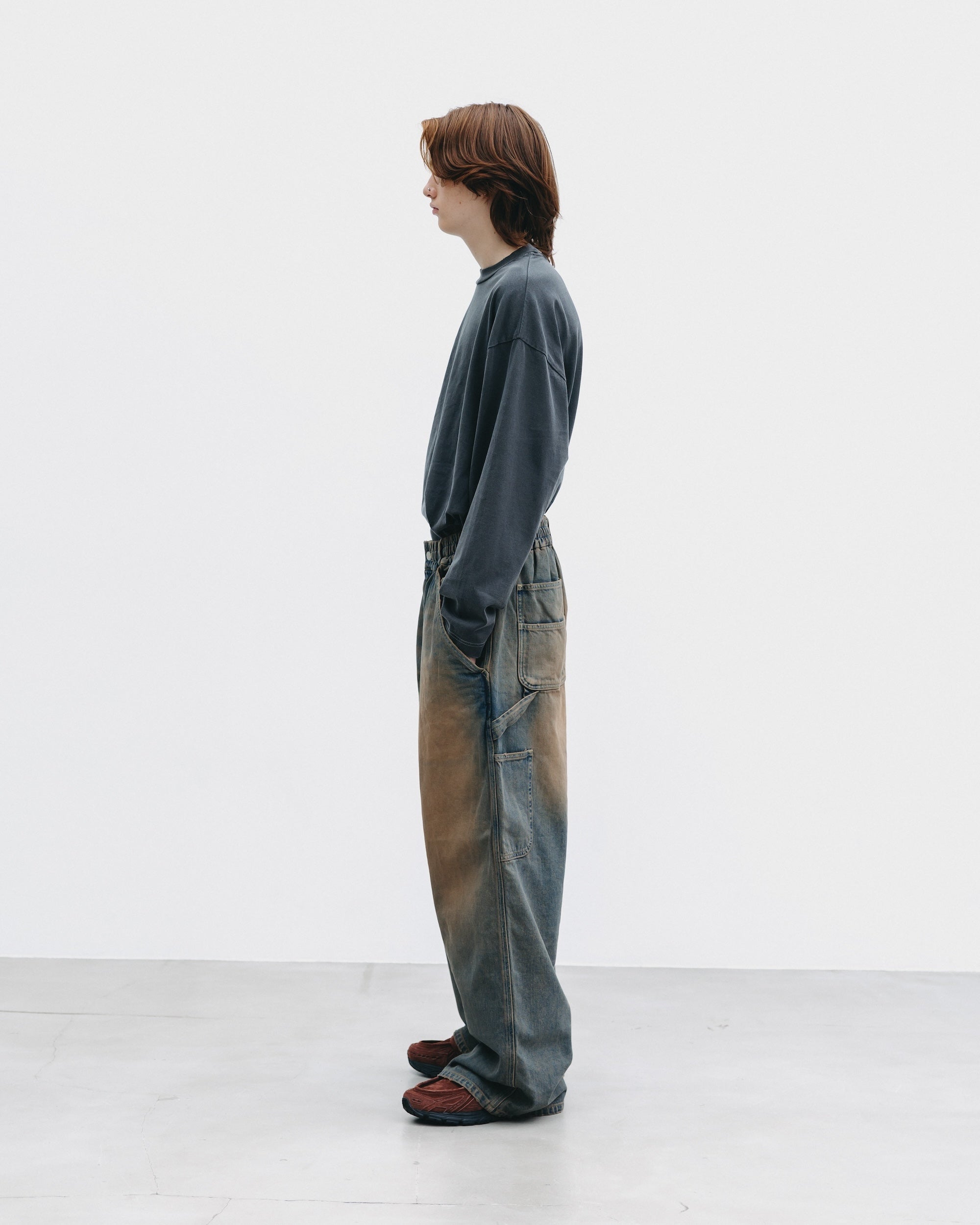 【11.5 WED 20:00- IN STOCK】VINTAGE DYED SELVEDGE DENIM WORKER PANTS (VINTAGE BROWN)