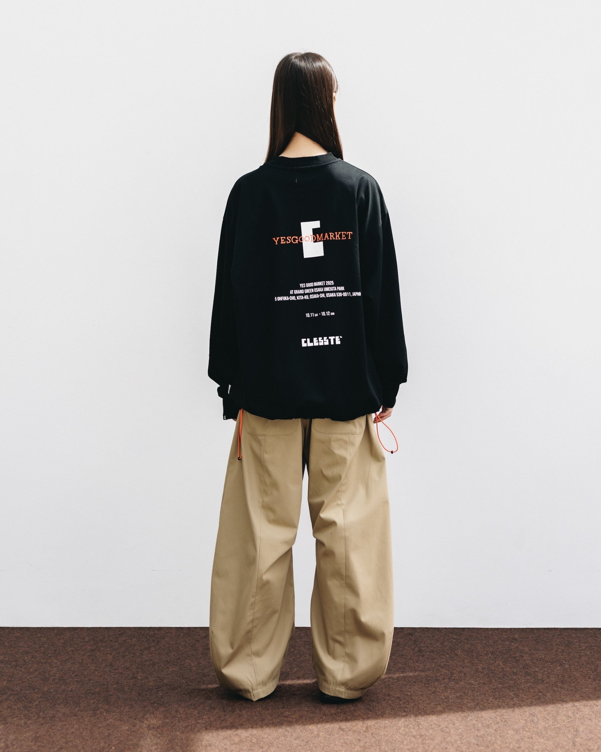 【10.15 WED 20:00- IN STOCK】"C×YGM"STAFF L/S T-SHIRT WITH DRAWSTRINGS (BLACK)