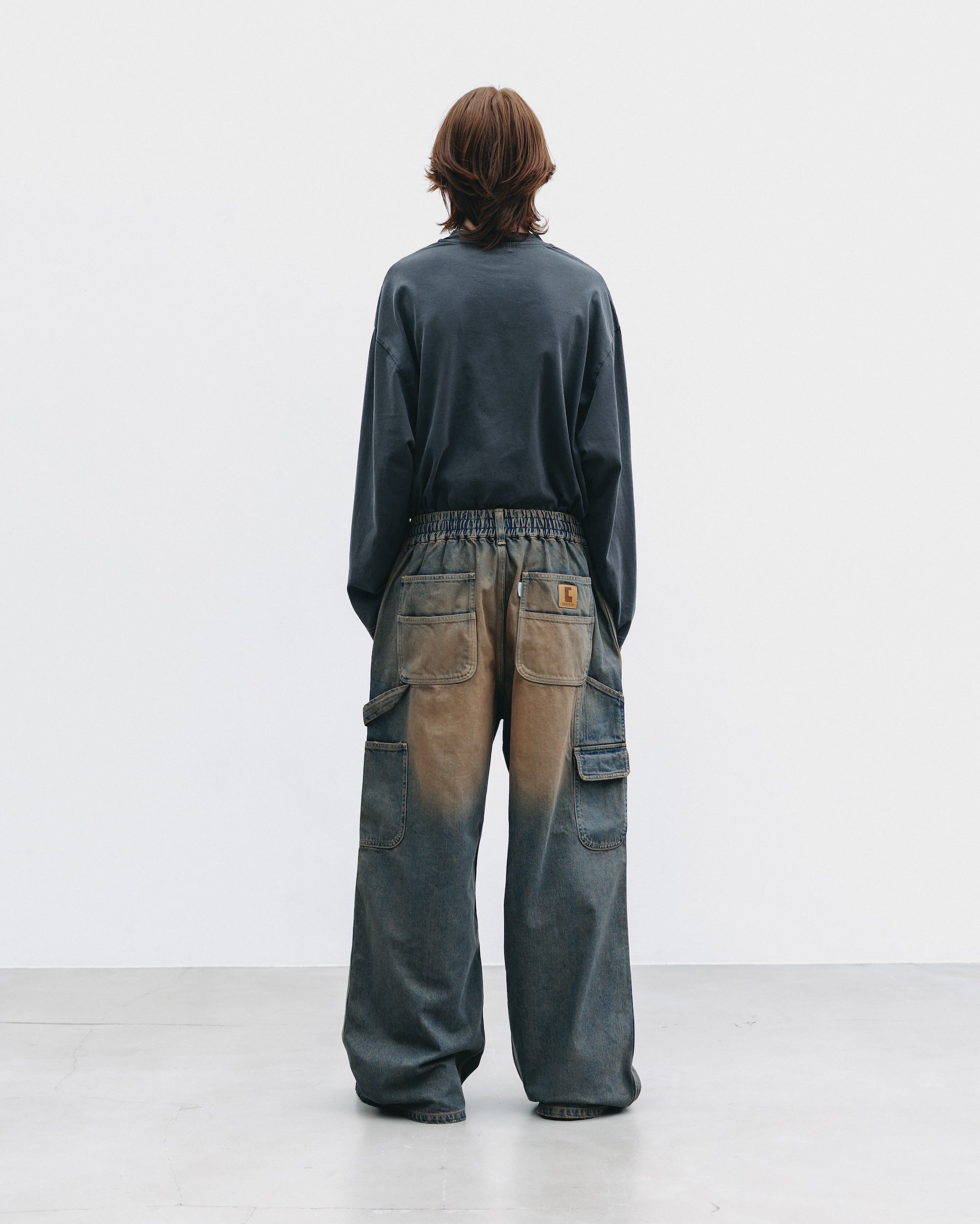 【11.5 WED 20:00- IN STOCK】VINTAGE DYED SELVEDGE DENIM WORKER PANTS (VINTAGE BROWN)