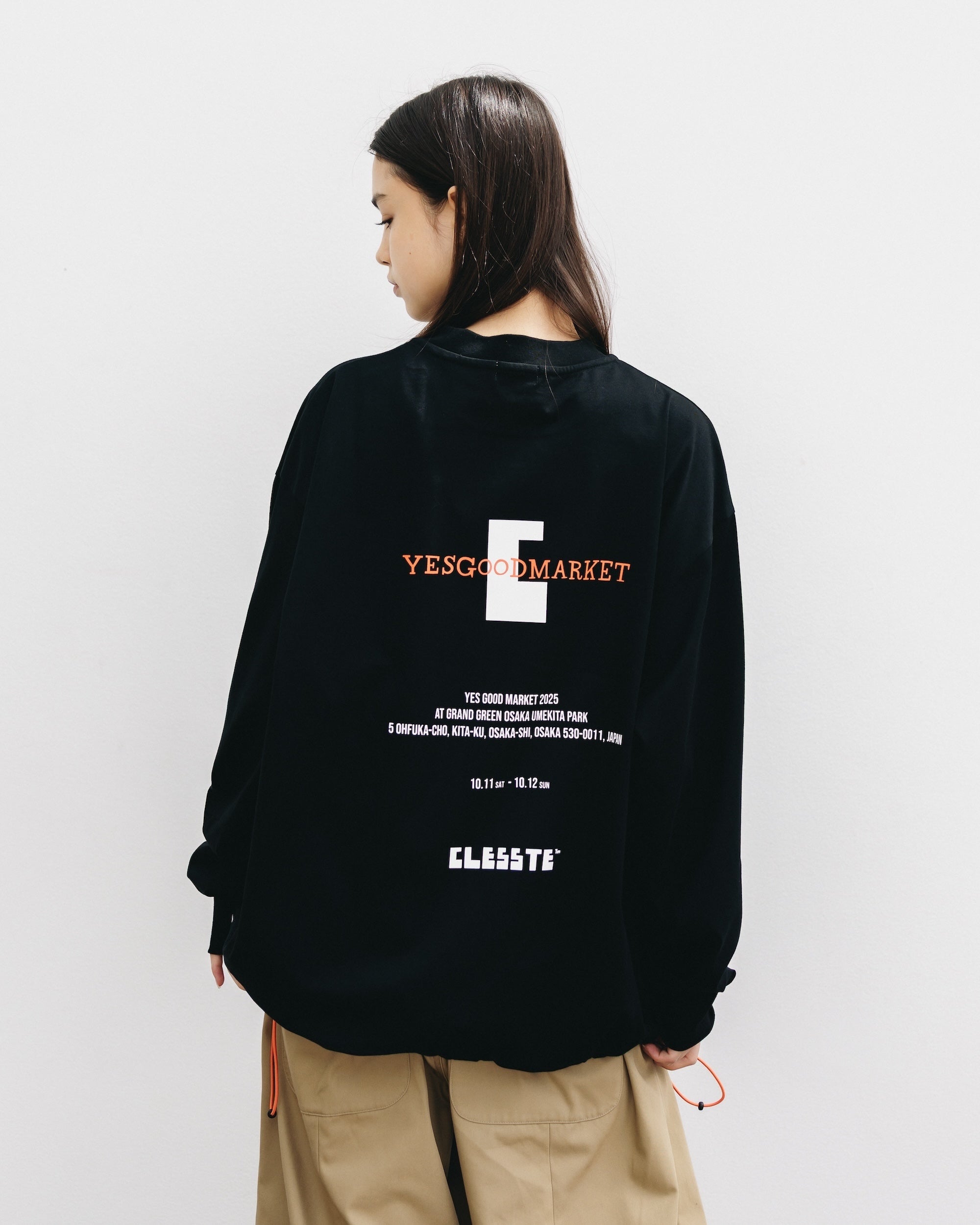 【10.15 WED 20:00- IN STOCK】"C×YGM"STAFF L/S T-SHIRT WITH DRAWSTRINGS (BLACK)