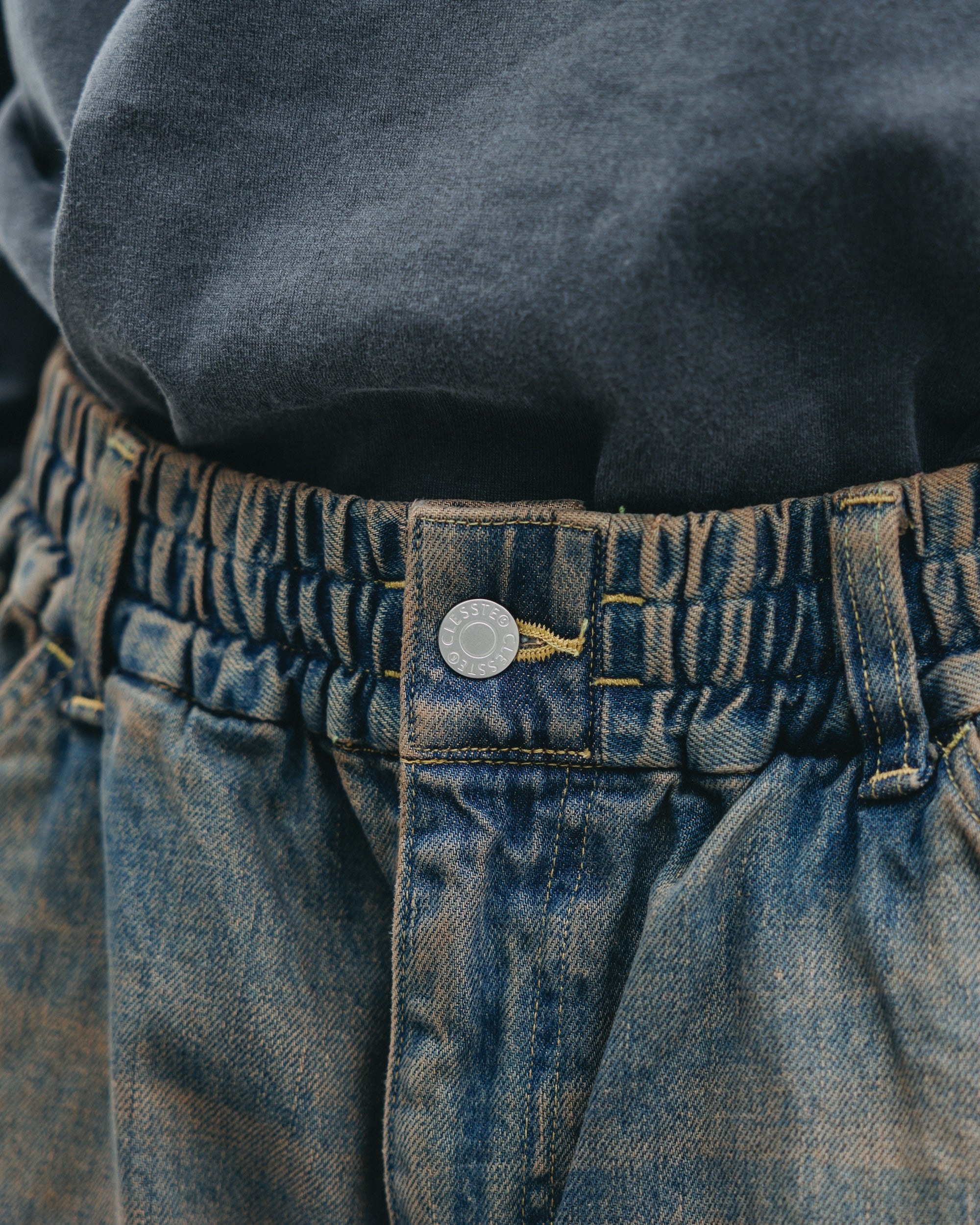 【11.5 WED 20:00- IN STOCK】VINTAGE DYED SELVEDGE DENIM WORKER PANTS (VINTAGE BROWN)