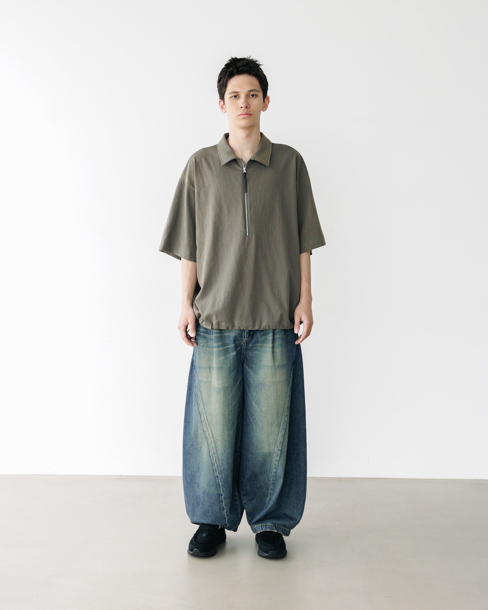 CITY S/S HALF ZIP SHIRT (OLIVE)