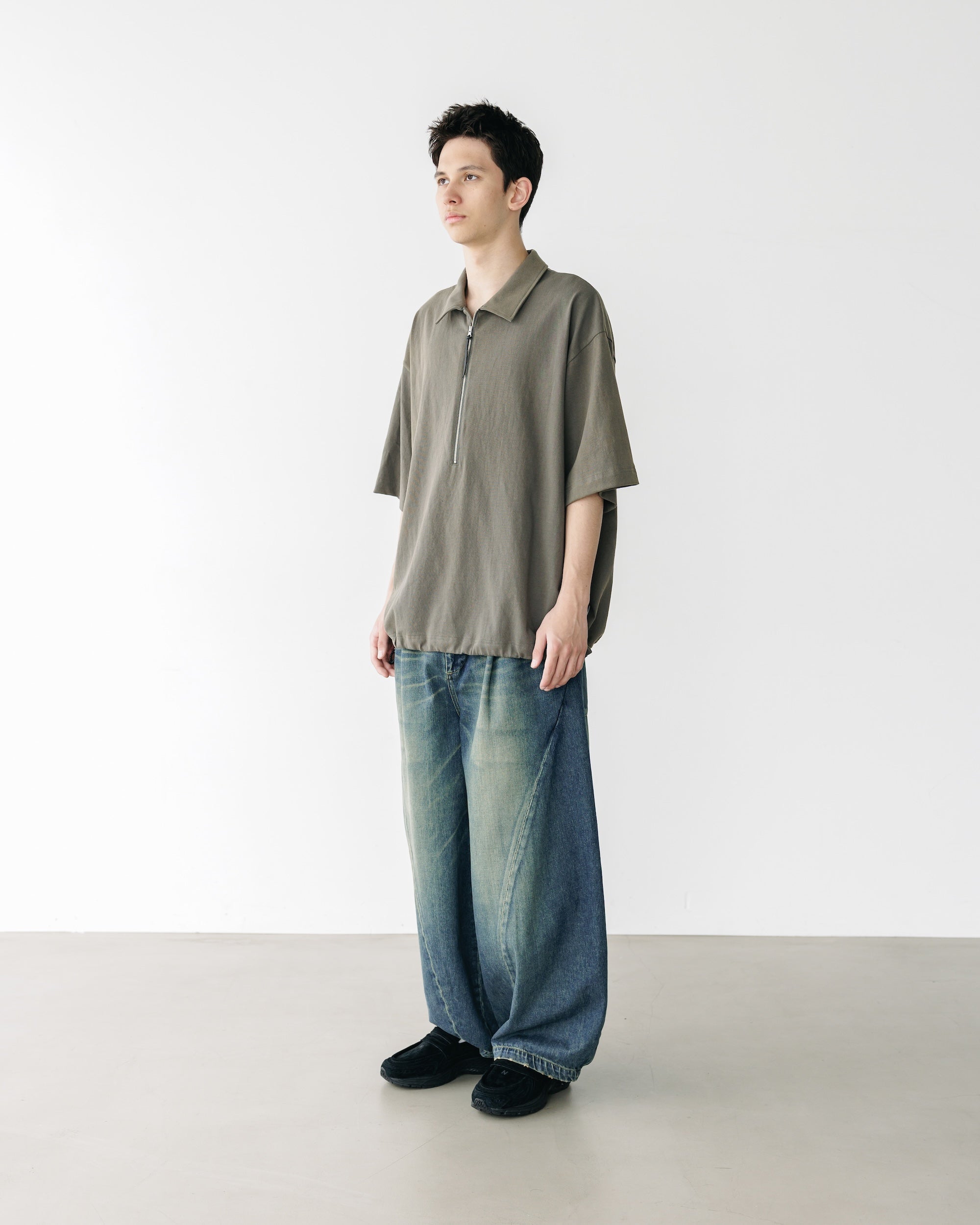 CITY S/S HALF ZIP SHIRT (OLIVE)