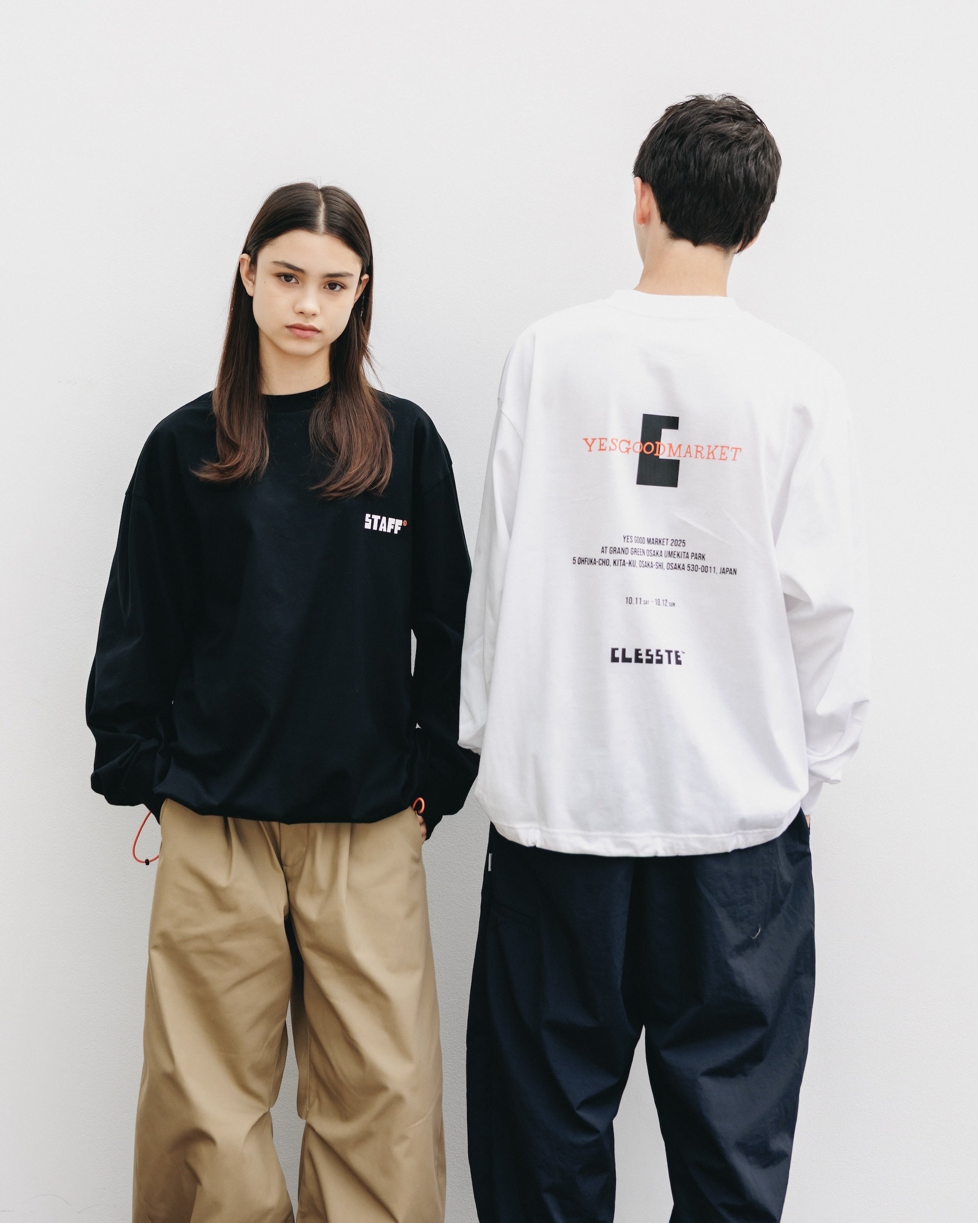 【10.15 WED 20:00- IN STOCK】"C×YGM"STAFF L/S T-SHIRT WITH DRAWSTRINGS (WHITE)