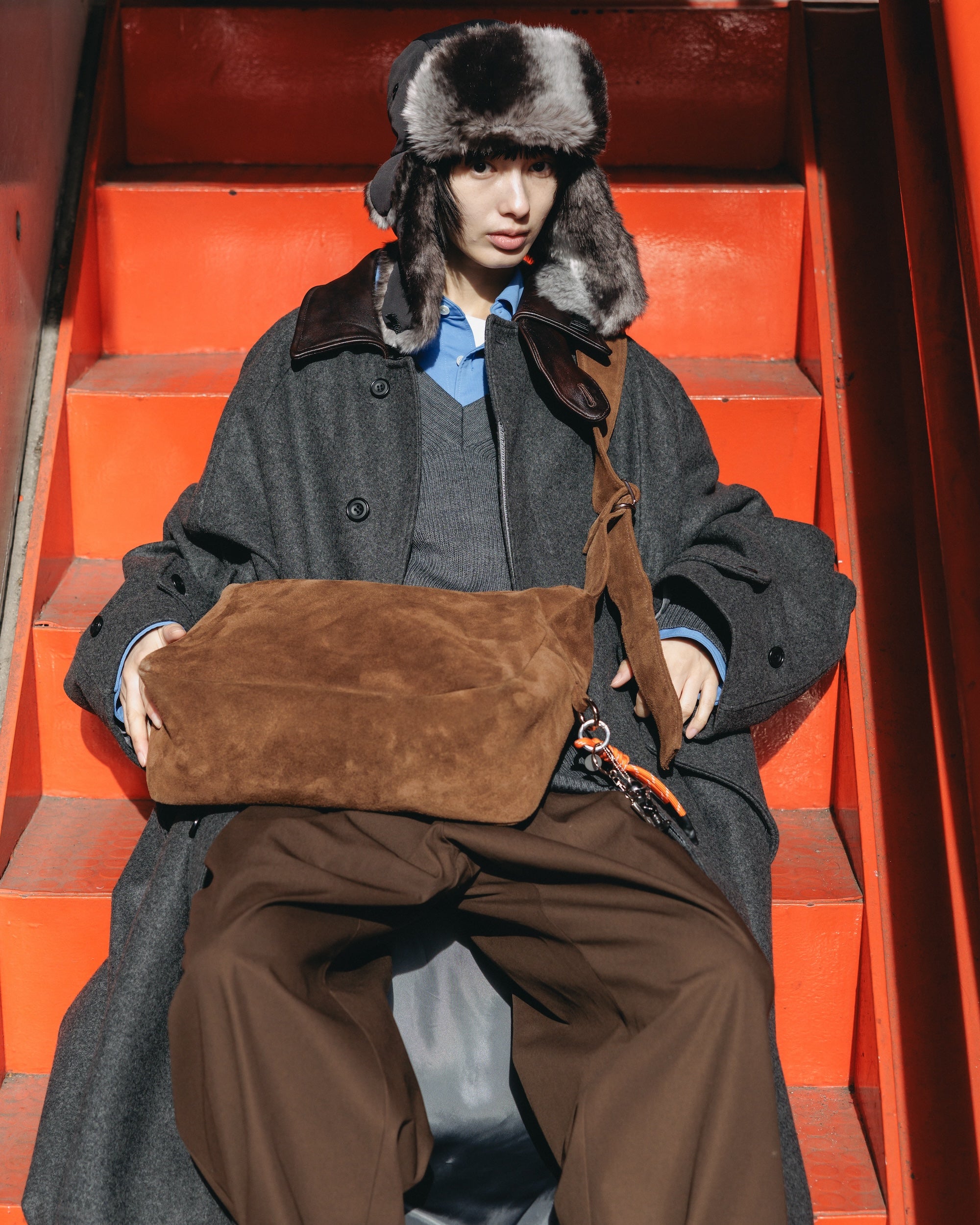 【1.7 WED 20:00- IN STOCK】SUEDE HOLIDAY BAG (BROWN)