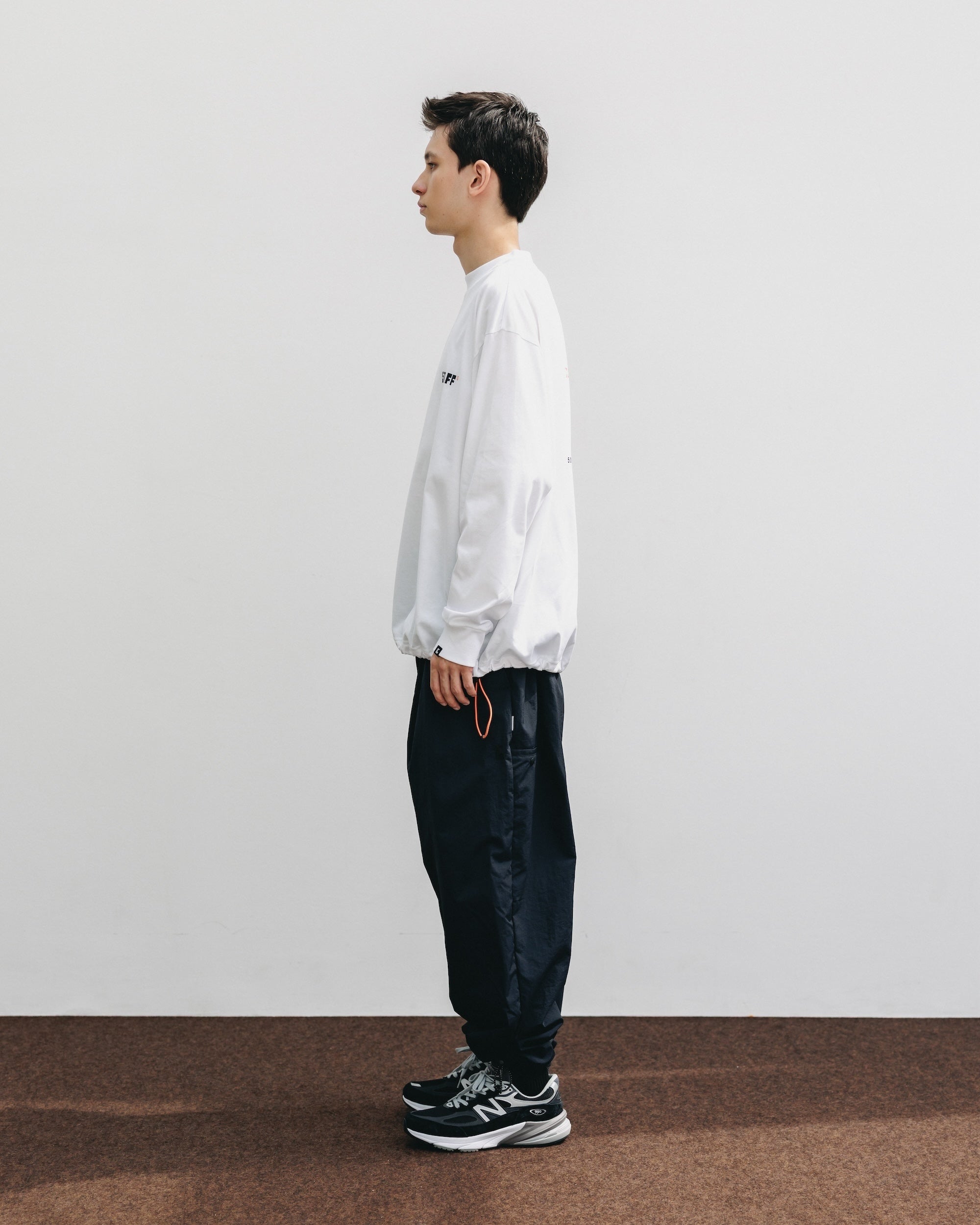 【10.15 WED 20:00- IN STOCK】"C×YGM"STAFF L/S T-SHIRT WITH DRAWSTRINGS (WHITE)