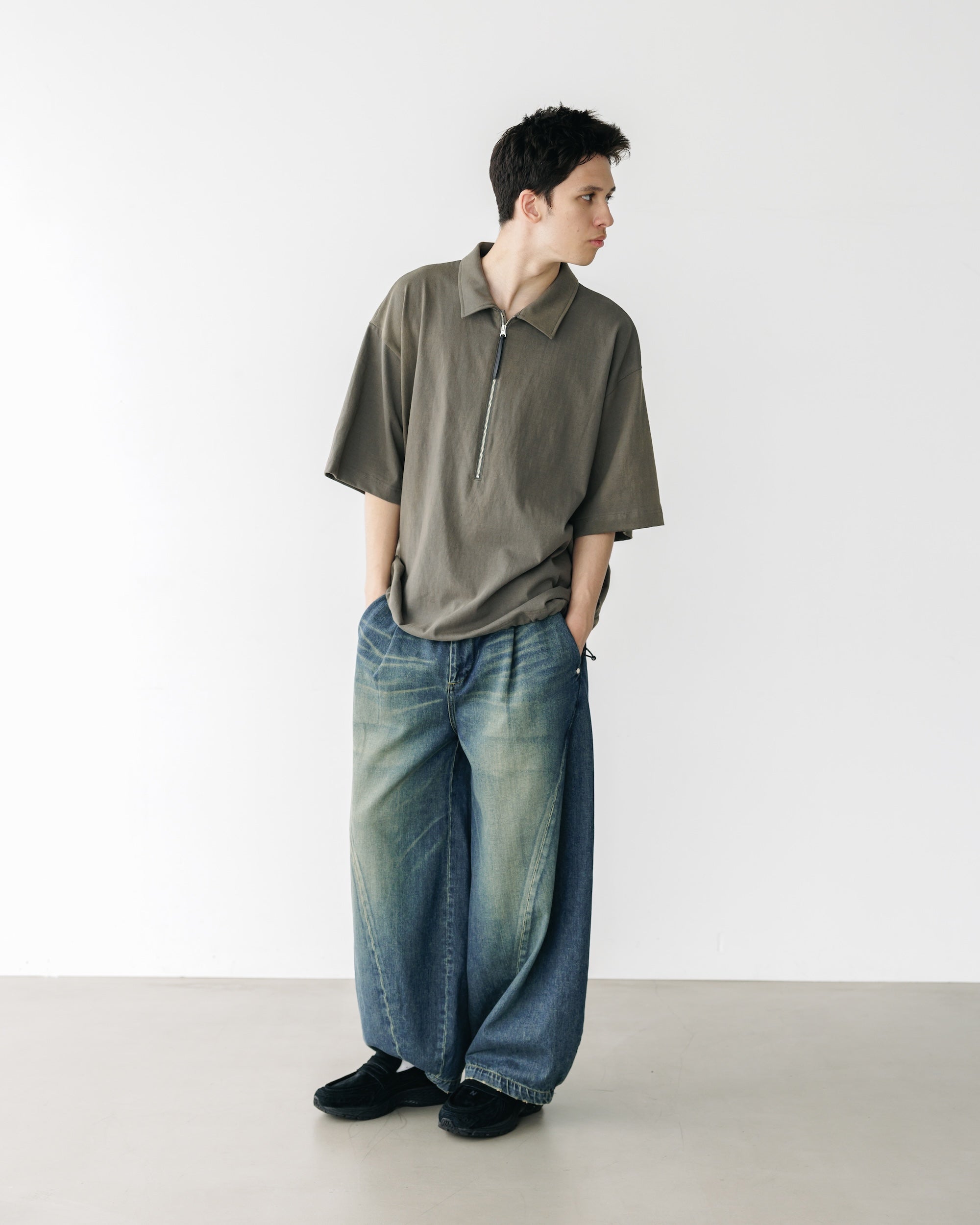 CITY S/S HALF ZIP SHIRT (OLIVE)