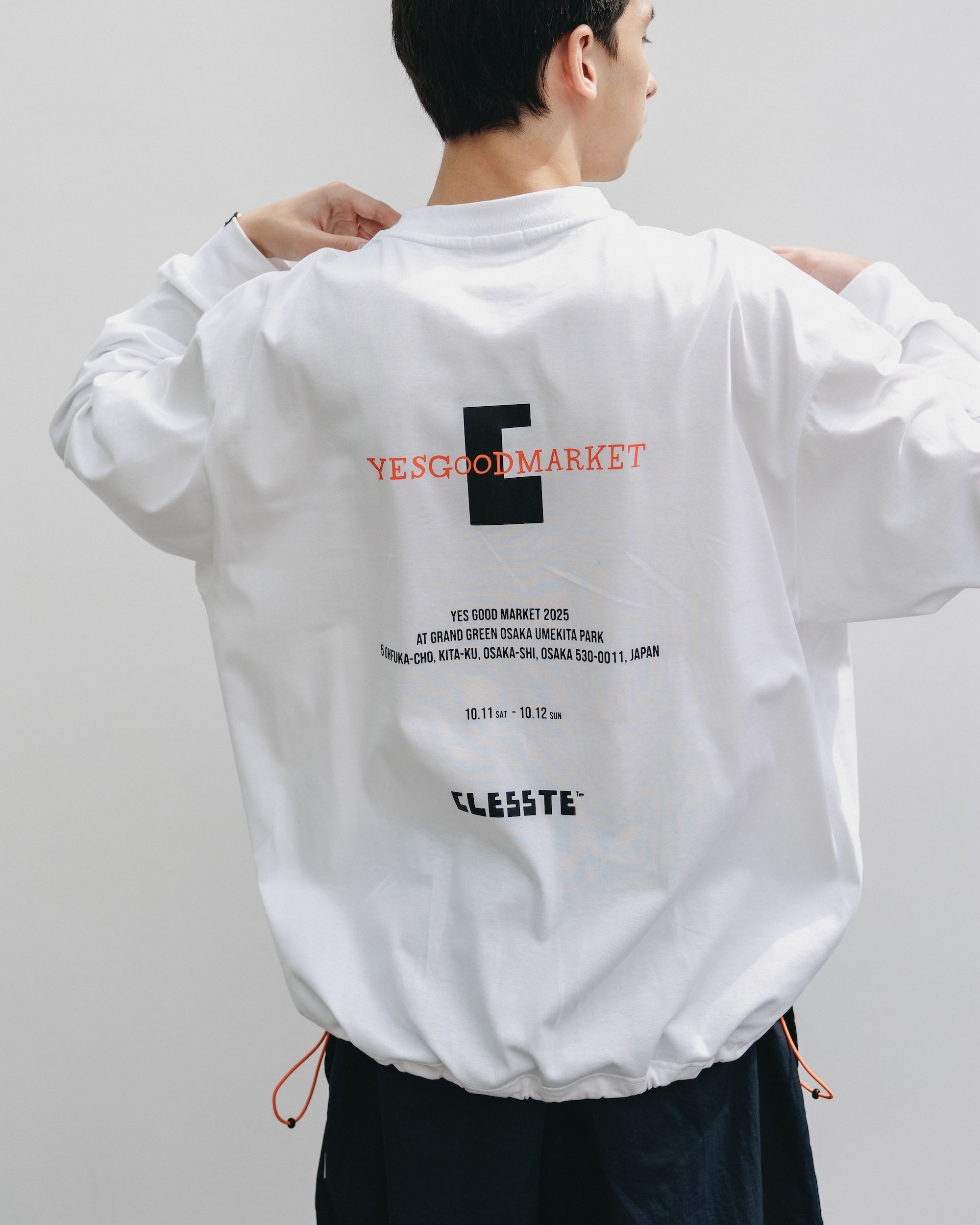 【10.15 WED 20:00- IN STOCK】"C×YGM"STAFF L/S T-SHIRT WITH DRAWSTRINGS (WHITE)
