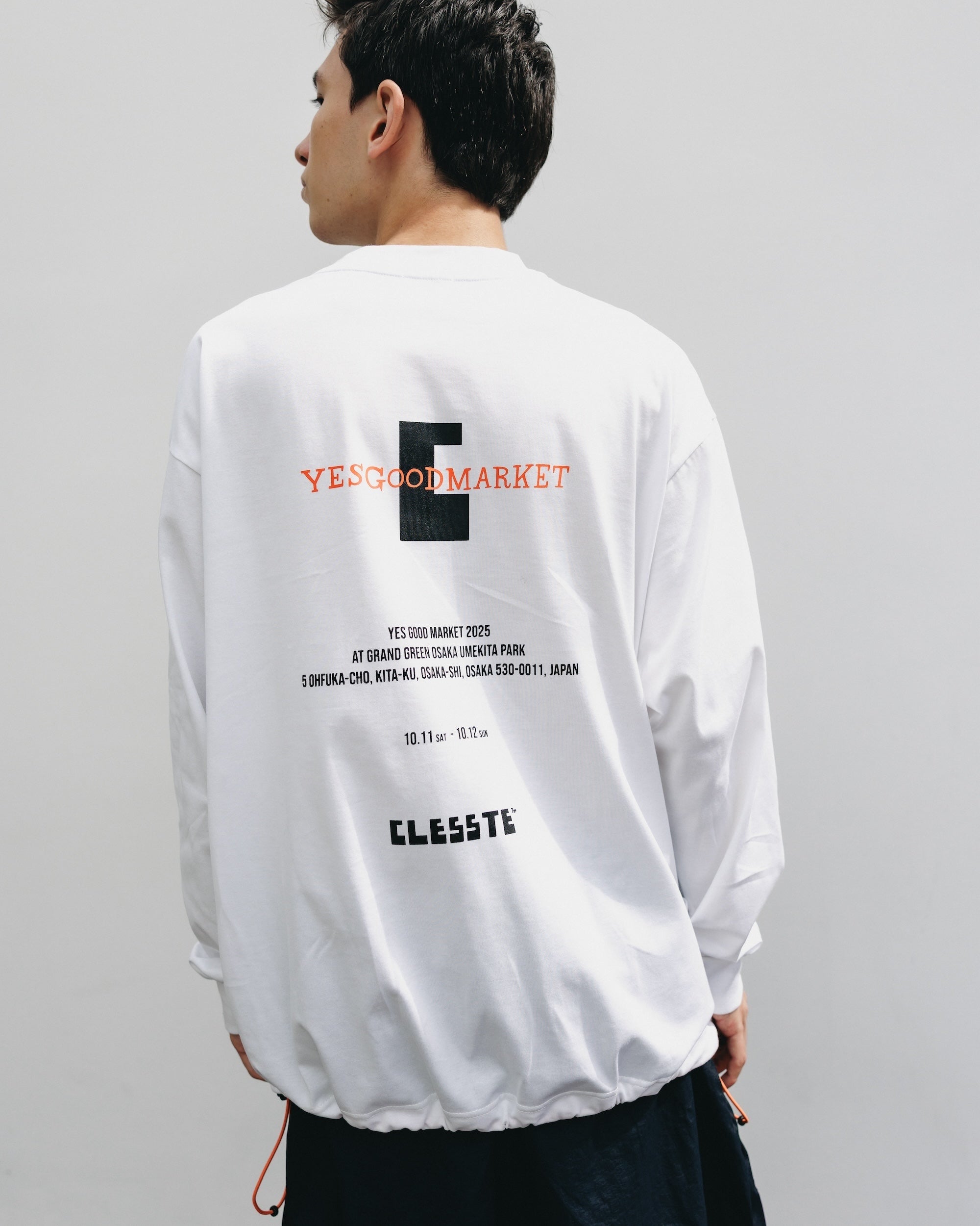 【10.15 WED 20:00- IN STOCK】"C×YGM"STAFF L/S T-SHIRT WITH DRAWSTRINGS (WHITE)