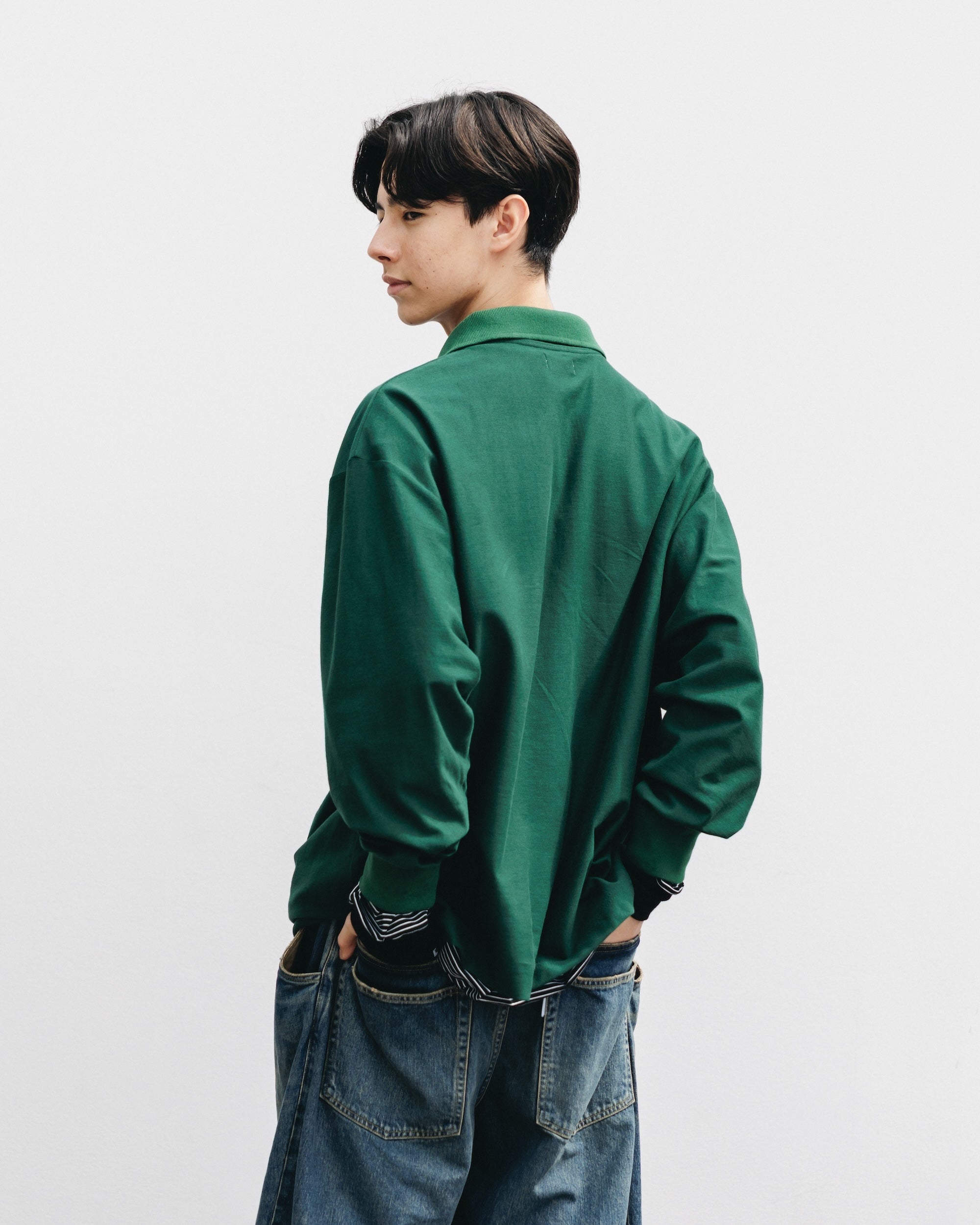 【10.15 WED 20:00- IN STOCK】"C" COTTON CITY L/S POLO SHIRT FOR YGM (GREEN)